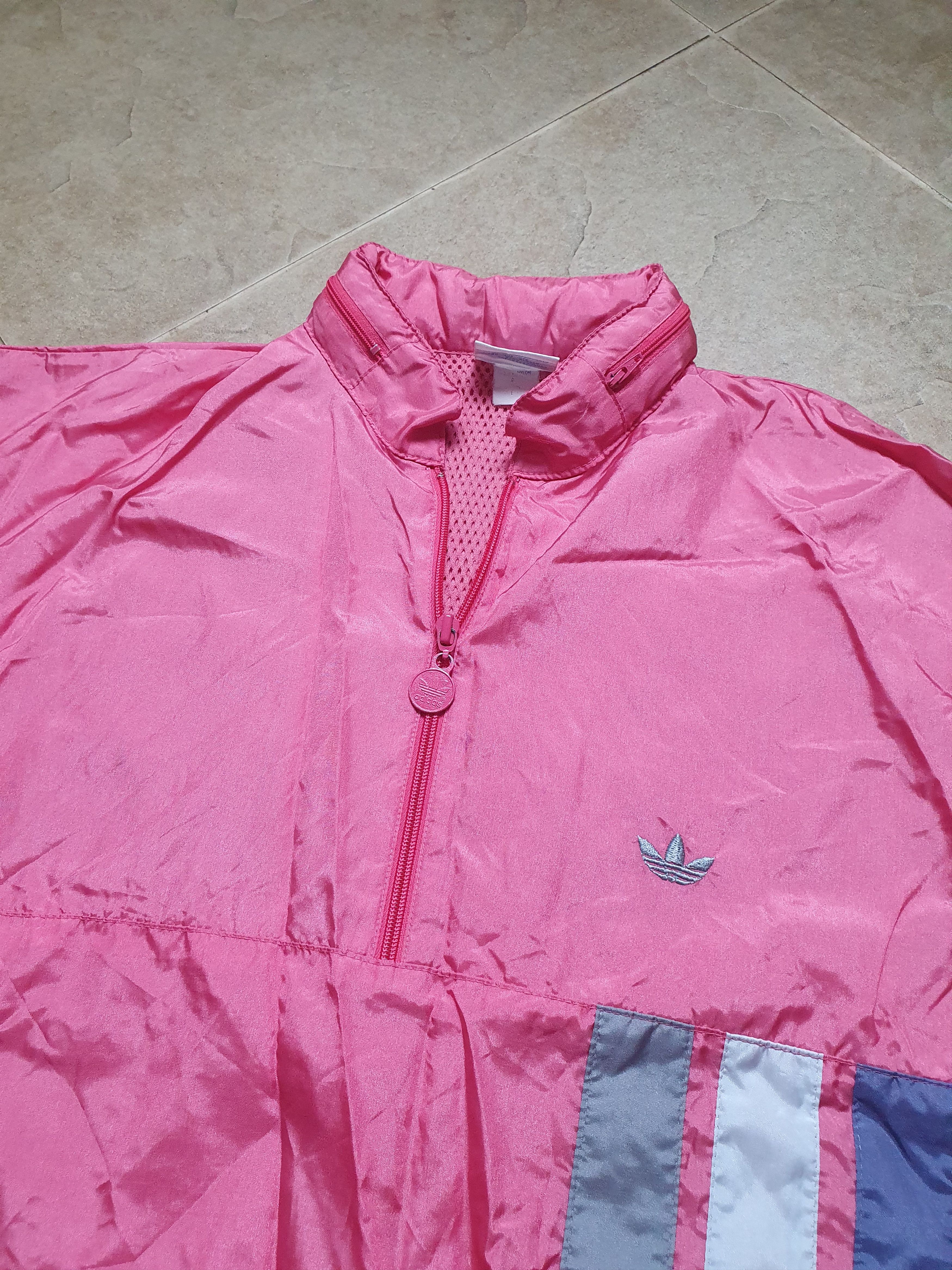 Adidas Vintage Women's 80s 90s Adidas Windbreaker Jacket Pink Size L / US 10 / IT 46 - 12 Thumbnail