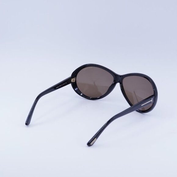 Tom Ford Tom Ford Geraldine TF0202 01J Sunglasses Black Oval Frame Size ONE SIZE - 4 Thumbnail