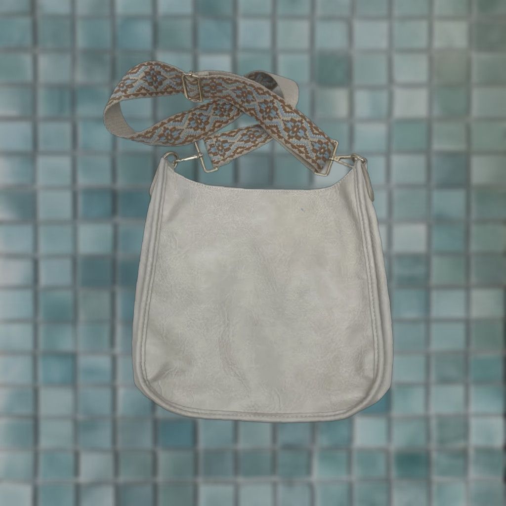 Vintage ahdorned Messenger Crossbody Bag Cream 12" x 13" Faux Leather Crossbody Women Medium Vintage No Size ONE SIZE - 1 Thumbnail