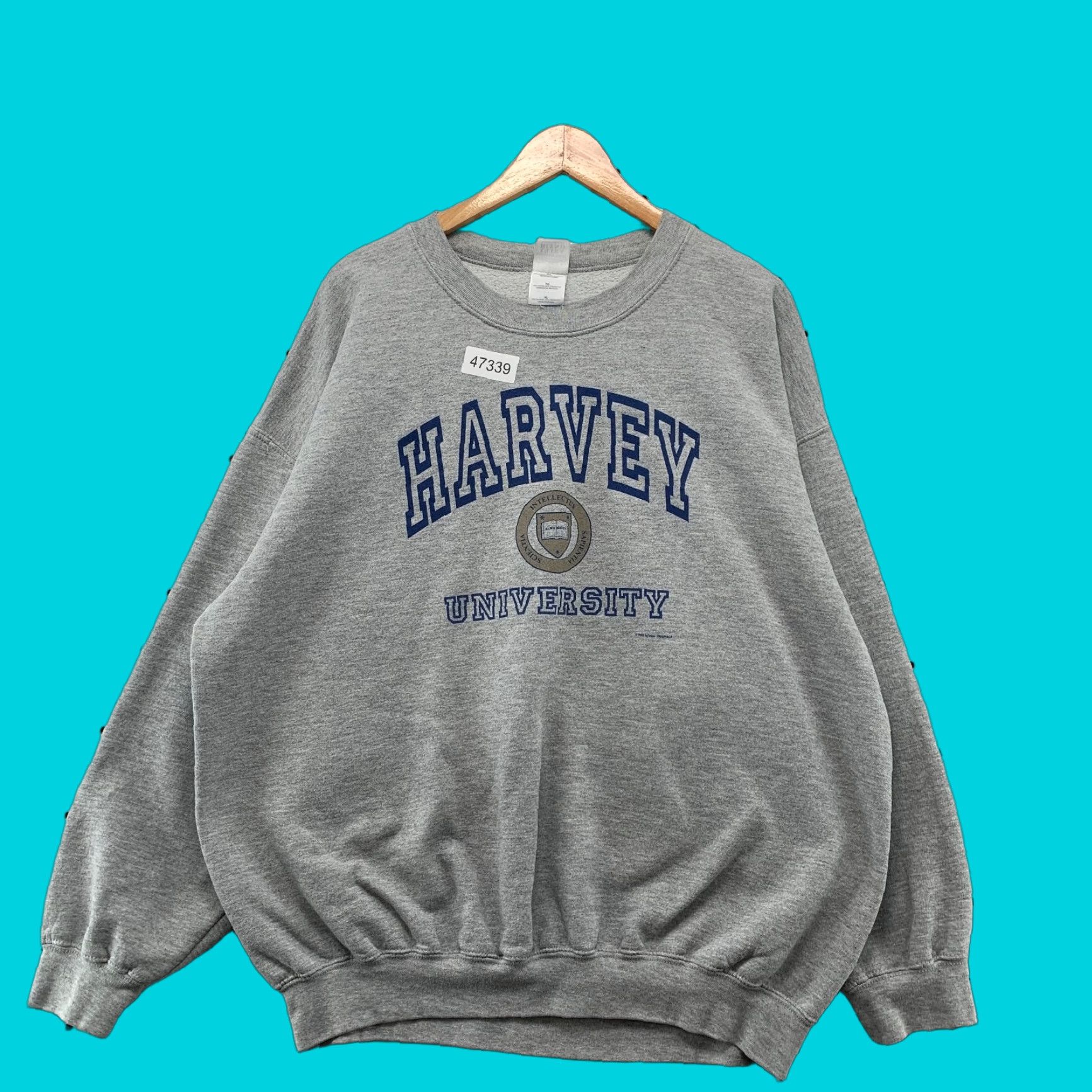 Gildan VINTAGE Harvey University Sweatshirt Mens XL Gray Fleece Crewneck Illinois Pullover Size US XL / EU 56 / 4 - 1 Thumbnail