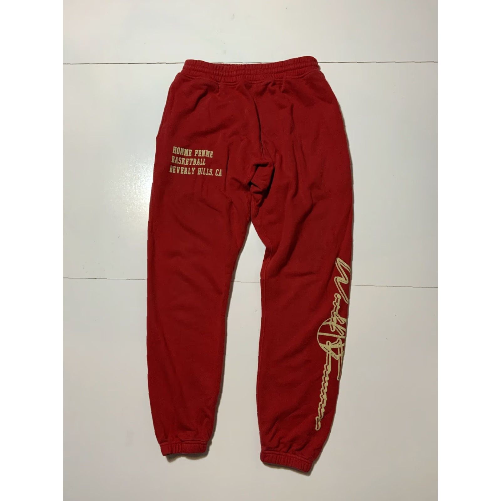 Vintage Homme + Femme Beverly Hills Basketball Red Heavyweight Jogger Sweatpants XL Mens Size US 36 / EU 52 - 3 Thumbnail
