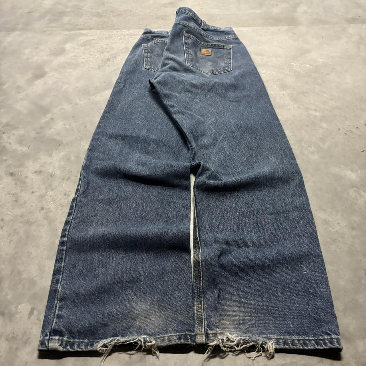 Carhartt × Vintage Crazy Vintage Y2K/2000s Baggy Dark Wash Carhartt Skater Denim Jeans! Size US 36 / EU 52 - 4 Thumbnail