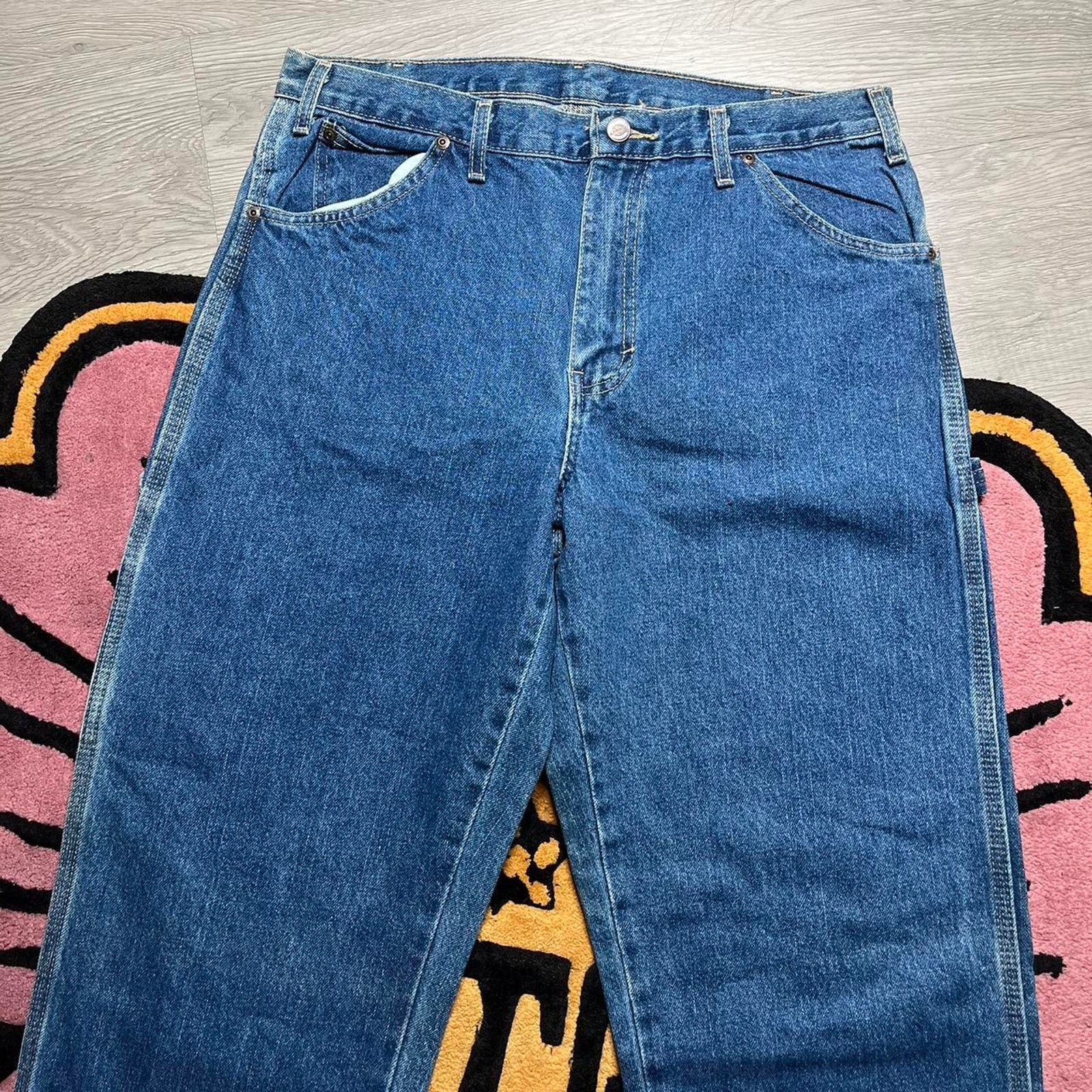 Dickies Dickies Carpenter Style Denim Work Pants Size 34x36 Blue Size US 34 / EU 50 - 4 Thumbnail