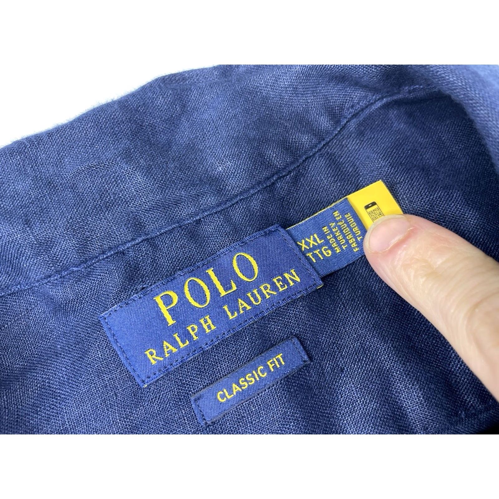 Polo Ralph Lauren Polo Ralph Lauren Shirt Mens XXL Blue Linen Blend Short Sleeve Camp Collar Pony Button-Up Collared Classic Casual Size US XXL / EU 58 / 5 - 4 Thumbnail