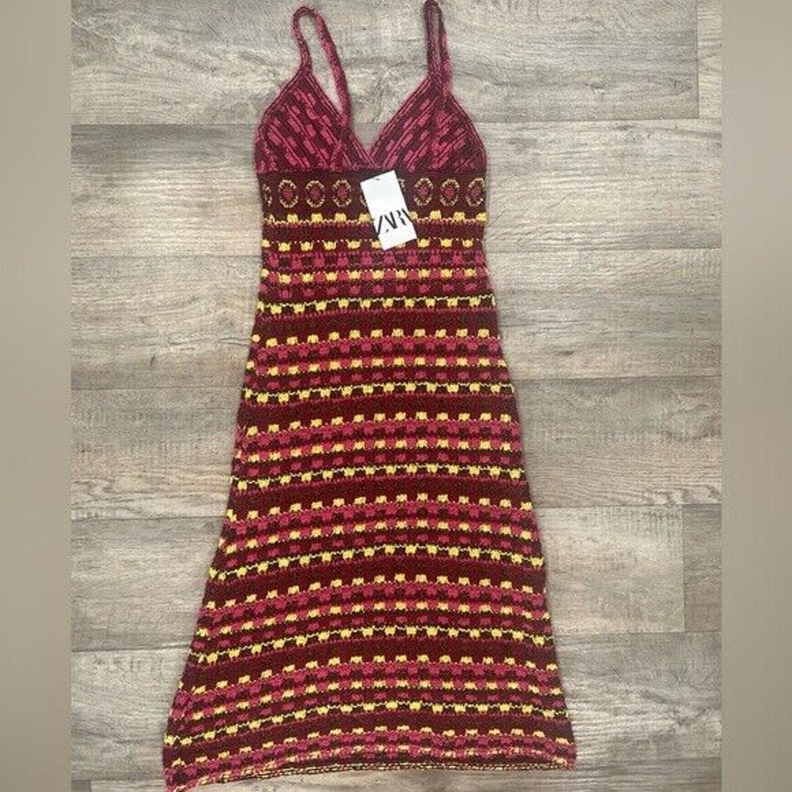 Zara ZARA BLOGGER FAVE!!! V-Neck Knit Dress NWT Size L / US 10 / IT 46 - 24 Thumbnail