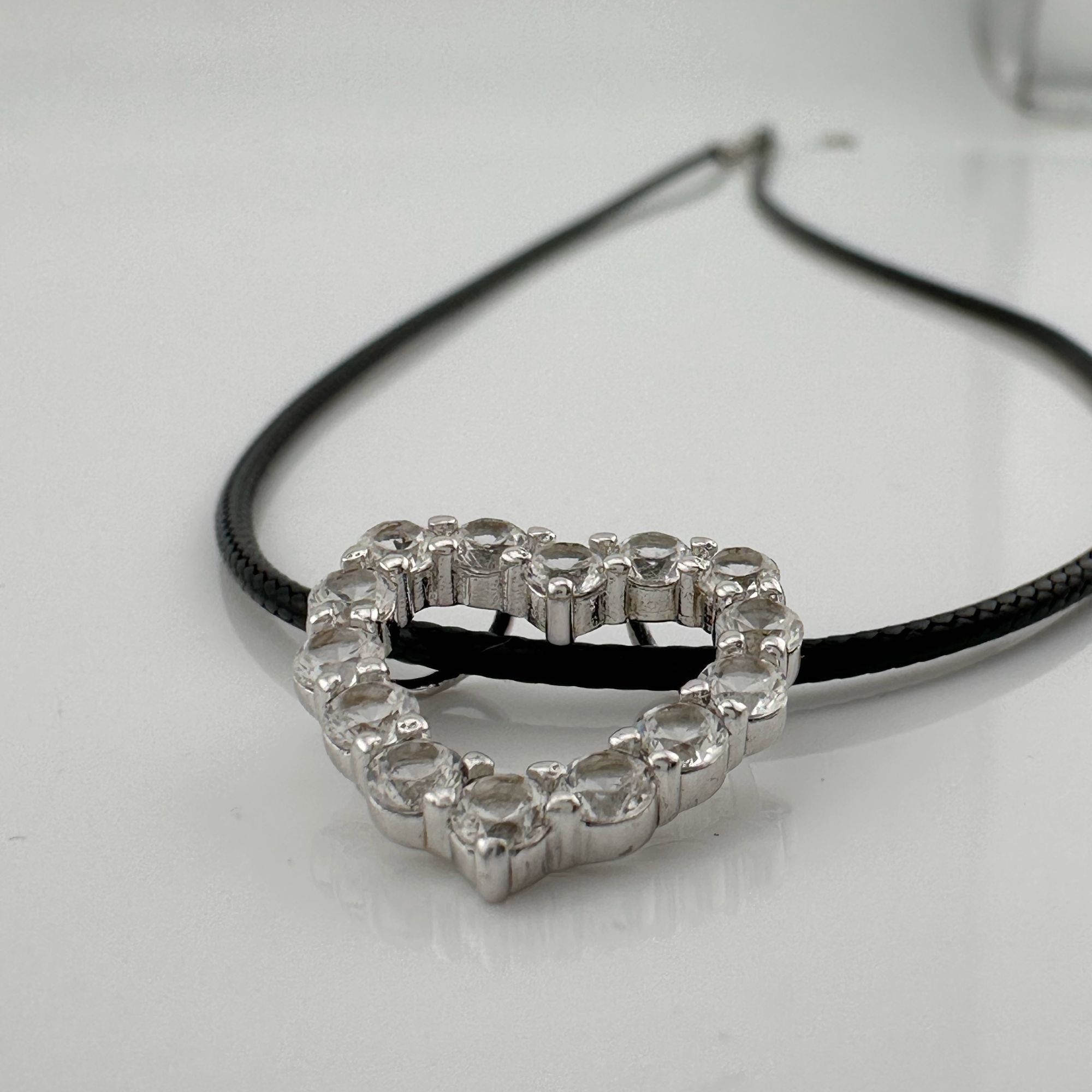 Other 2.5 Lab Created Carat White Sapphire Heart Necklace on Back Size ONE SIZE - 7 Thumbnail