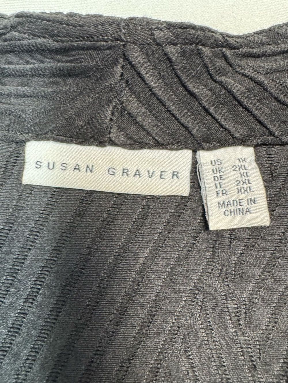 Other Susan Graver Black Open Front Textured Cardigan Size 1X Size XL / US 12-14 / IT 48-50 - 4 Thumbnail