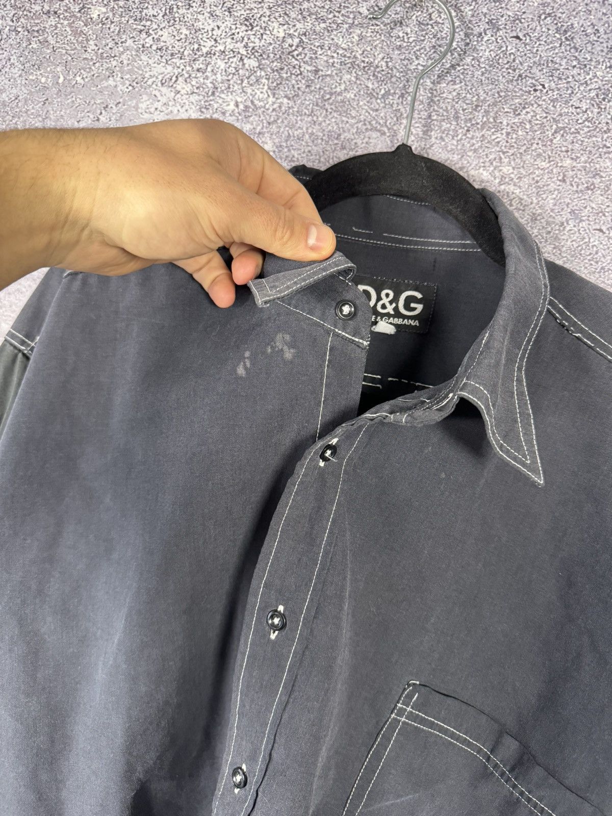 Dolce & Gabbana × Vintage Vintage Dolce Gabbana Shirt Black/Blue Top Woman Large Size L / US 10 / IT 46 - 7 Thumbnail