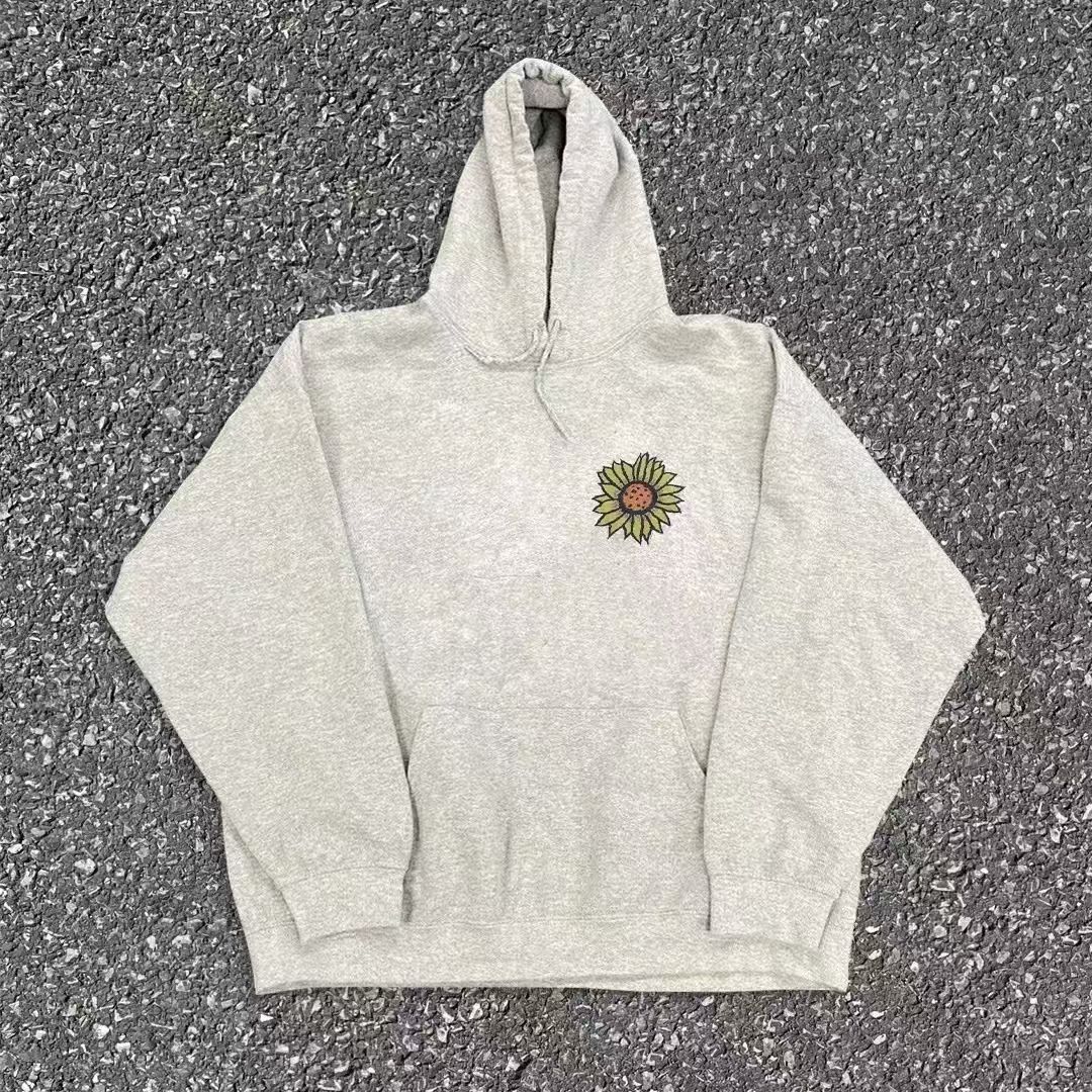 Vintage Gray Casual Vintage Sunflower Print Hoodie Size US M / EU 48-50 / 2 - 2 Thumbnail