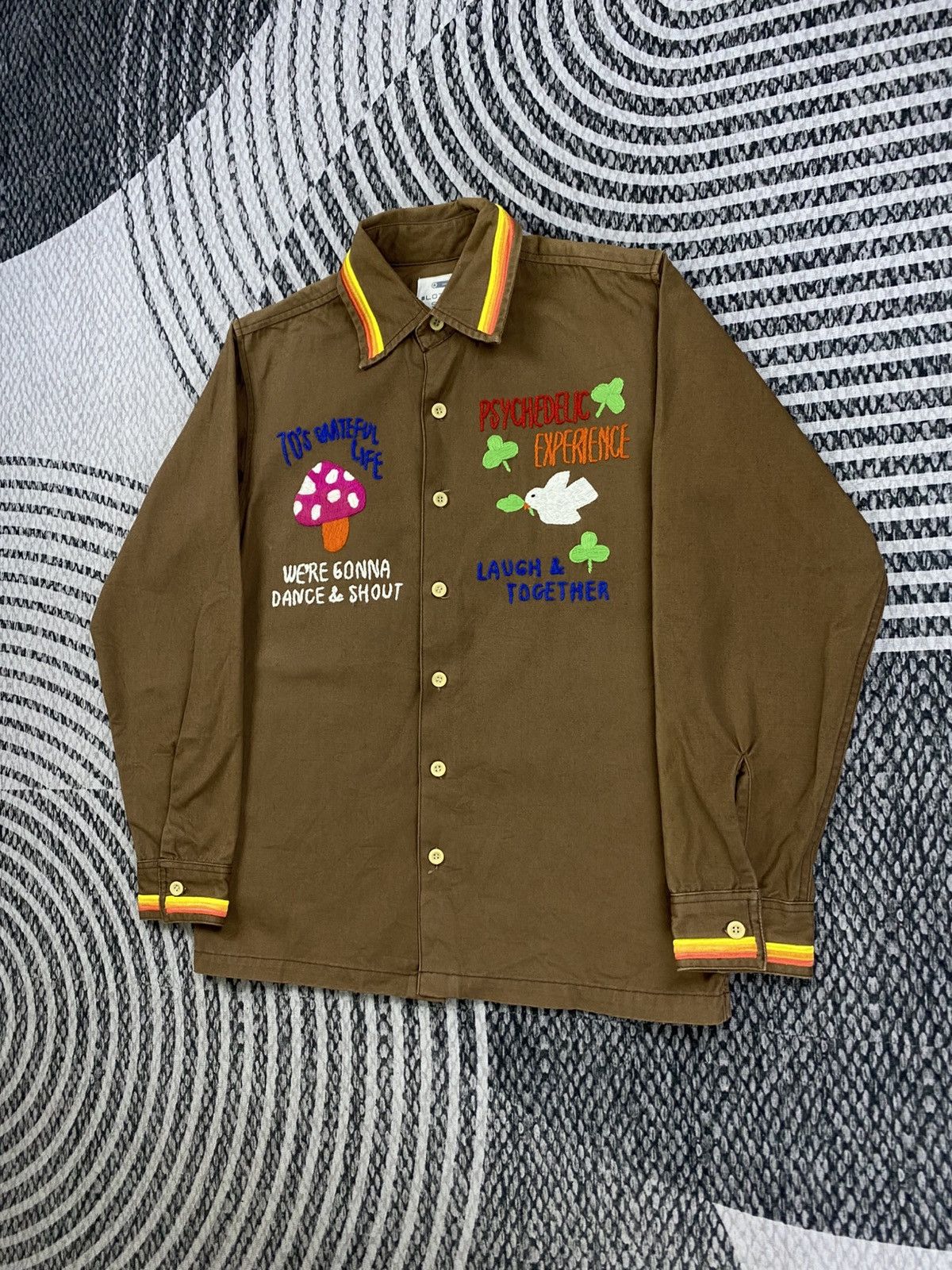 Japanese Brand Vintage Lot Ship Brown Patches Embroidered Button Up Shirt Size US S / EU 44-46 / 1 - 4 Thumbnail