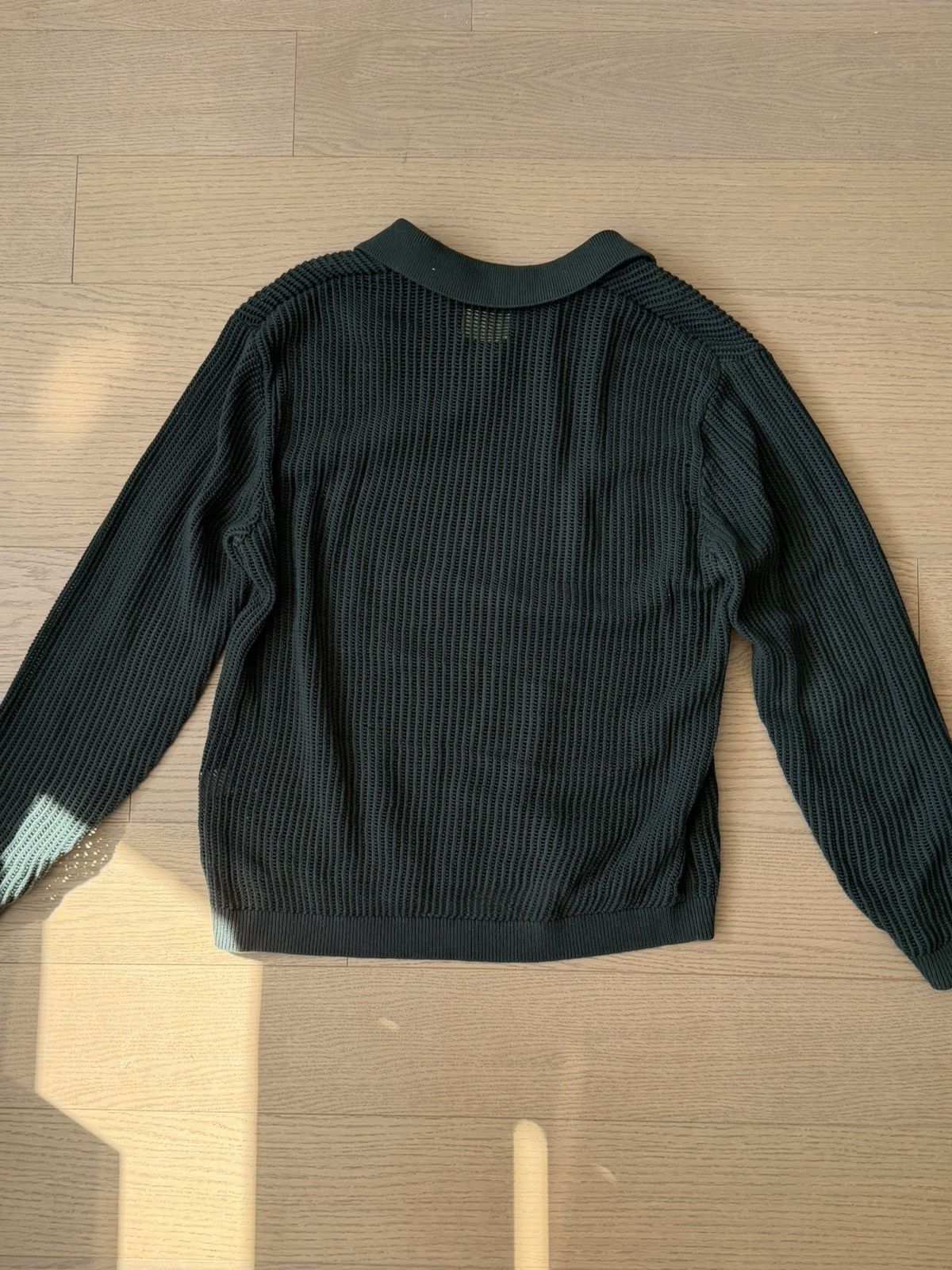 Aime Leon Dore ALD Forest Green Long-Sleeve Mesh Knit Polo Size US M / EU 48-50 / 2 - 2 Thumbnail