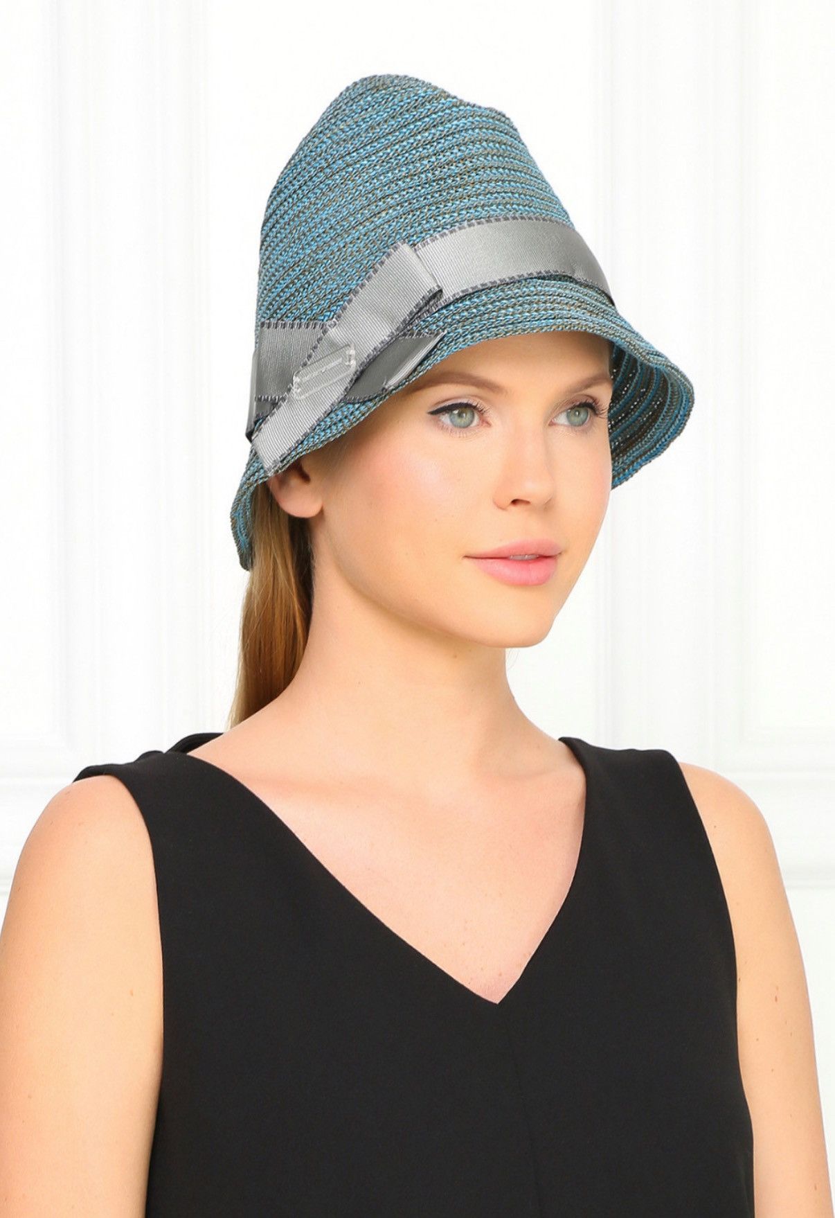 Emporio Armani Emporio Armani women Woven bucket hat with Gray ribbon&a bow Size ONE SIZE - 1 Thumbnail