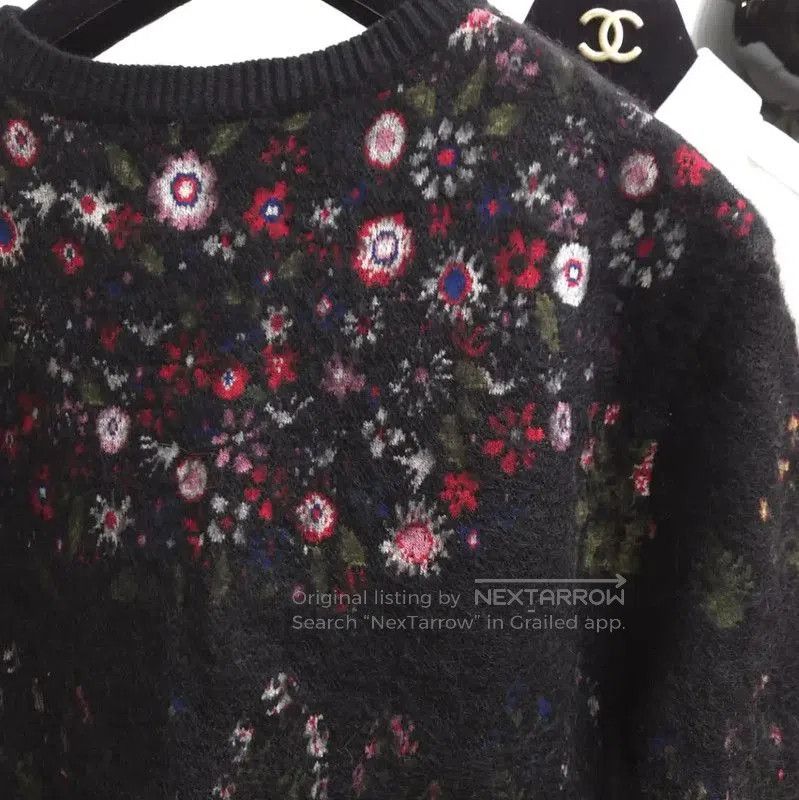 Valentino Valentino Floral Black Wool Blend Long Sleeve Sweater . Size M / US 6-8 / IT 42-44 - 6 Thumbnail