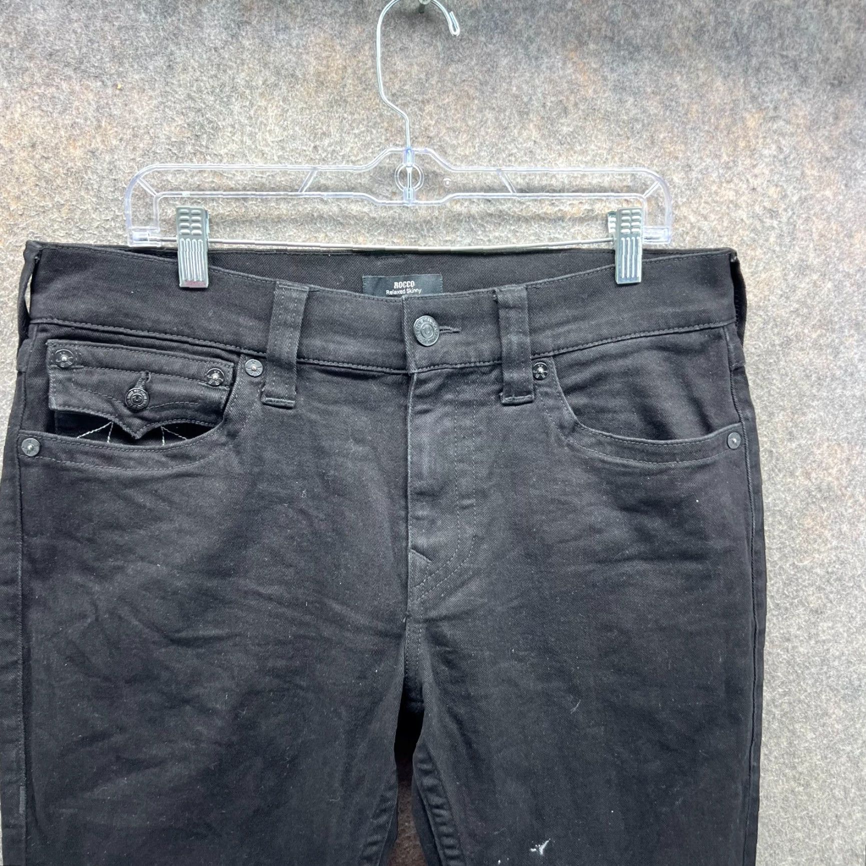 True Religion TRUE RELIGION Jeans Men 33 Black Rocco Relaxed Skinny Denim Stretch Casual Pants Size US 36 / EU 52 - 7 Thumbnail