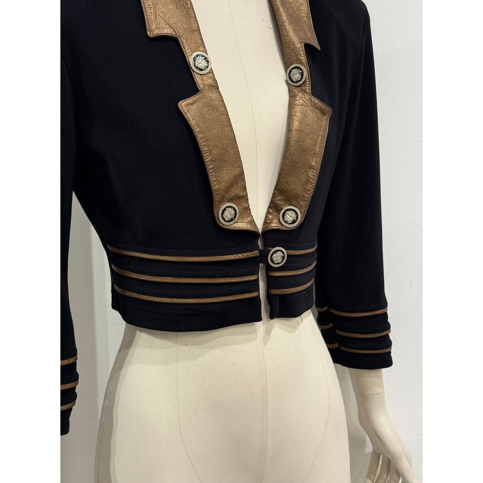 Versace 1990s Gianni Versace Napoleon cropped tailored jacket Size S / US 4 / IT 40 - 4 Thumbnail