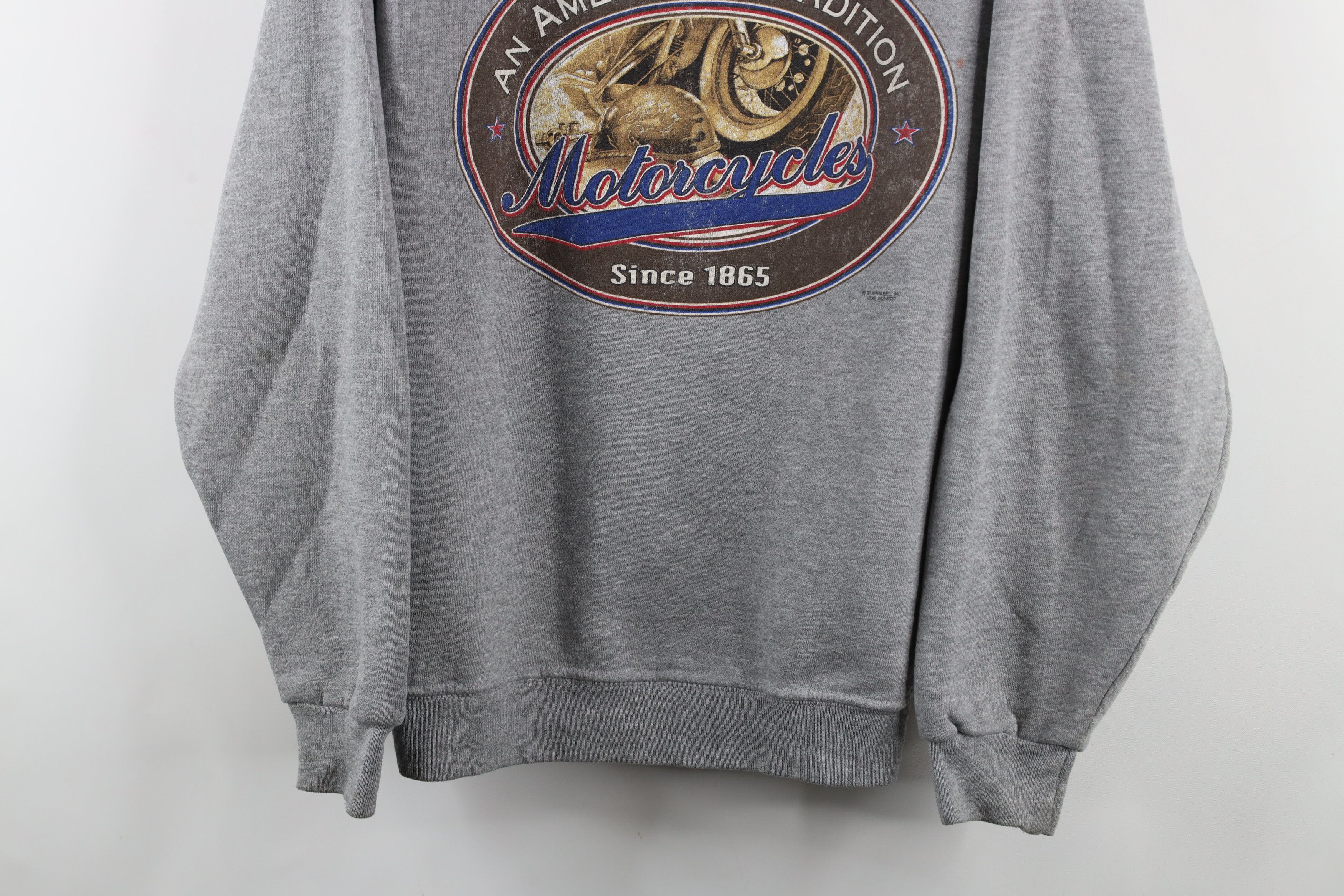 Vintage Vintage 90s Out An American Tradition Motorcycles Sweatshirt Size US L / EU 52-54 / 3 - 3 Thumbnail