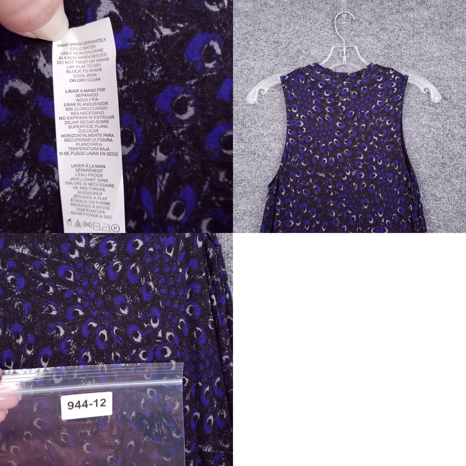 Vintage Kensie Dress Womens XS Blue Trapeze & Swing Animal Print Sleeveless Crew Neck Dress Short Size XS / US 0-2 / IT 36-38 - 8 Thumbnail