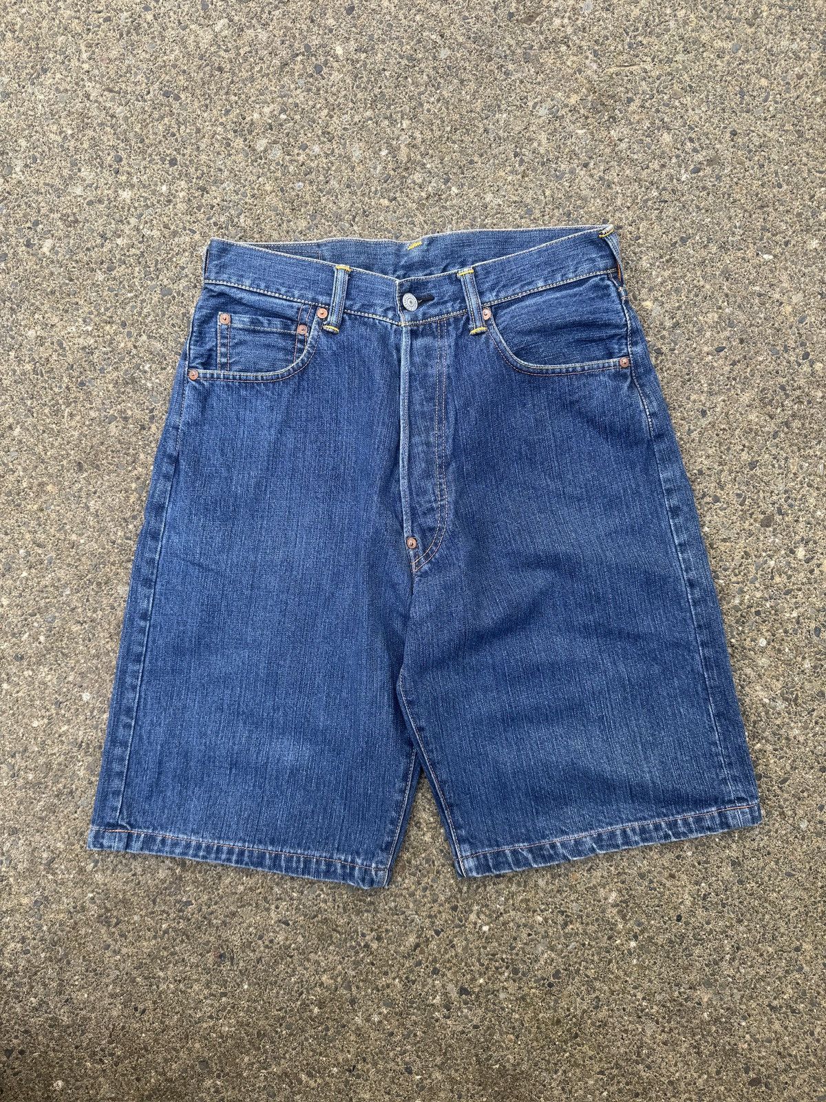 Evisu EVISU White Seagull Denim Jean Shorts Size US 30 / EU 46 - 2 Thumbnail