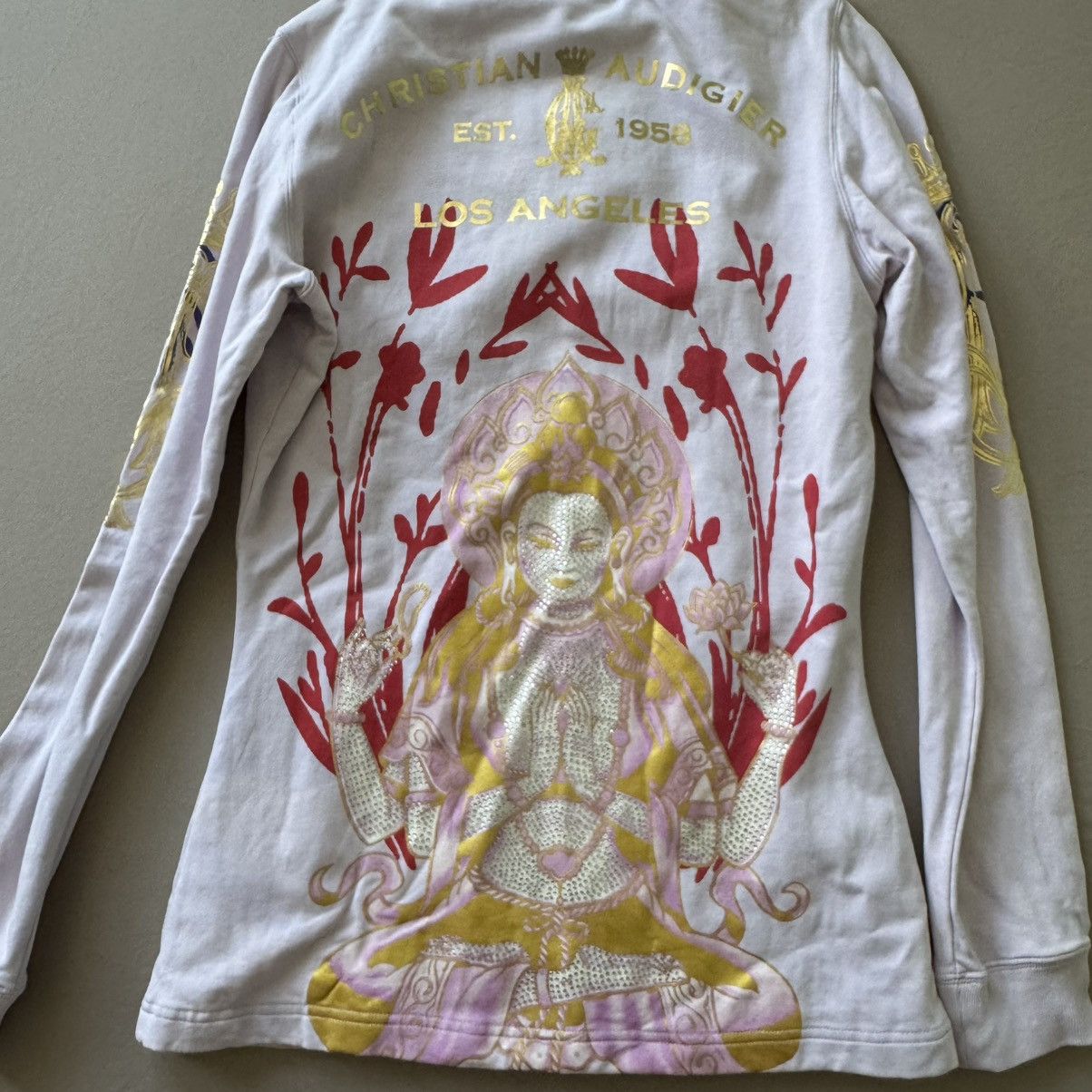 Christian Audigier Vintage Christian Audigier Buddha Floral Print Track Jacket Size M / US 6-8 / IT 42-44 - 9 Thumbnail