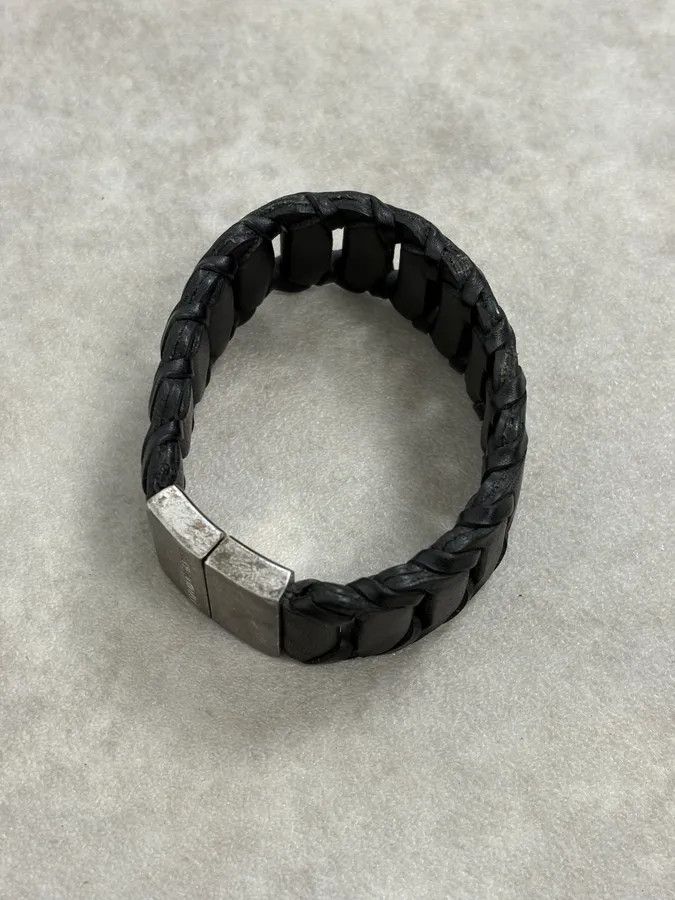 Emporio Armani 2010s Emporio Armani Black Leather Bracelet Size ONE SIZE - 6 Thumbnail