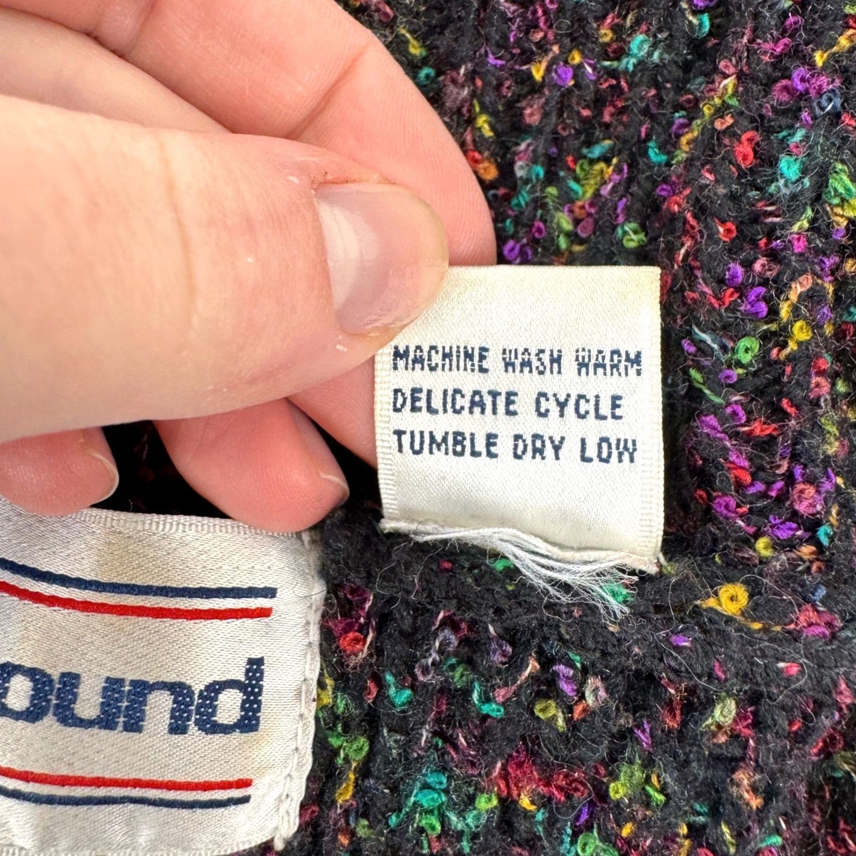 Vintage VINTAGE Westbound 80s Rainbow Confetti Knit Sweater Coat Black M Size M / US 6-8 / IT 42-44 - 4 Thumbnail