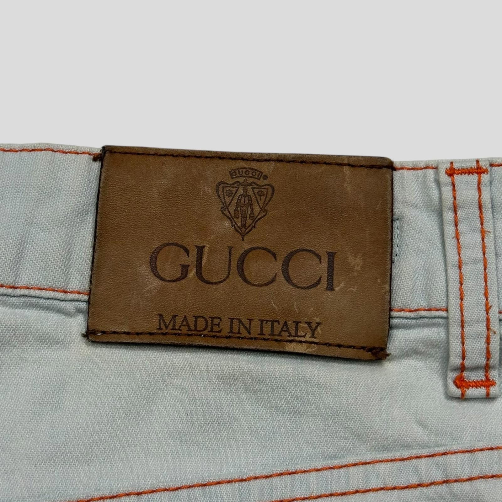 Gucci Gucci 2009 Denim Contrast Stitch Cargo Wraparound Miniskirt Size 27" / US 4 / IT 40 - 4 Thumbnail