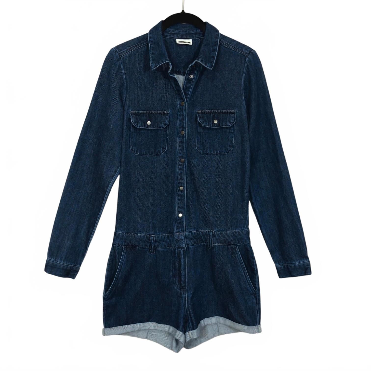 Designer Noisy May Dark Denim Romper - Chic & Casual Size 26" / US 2 / IT 38 - 1 Thumbnail