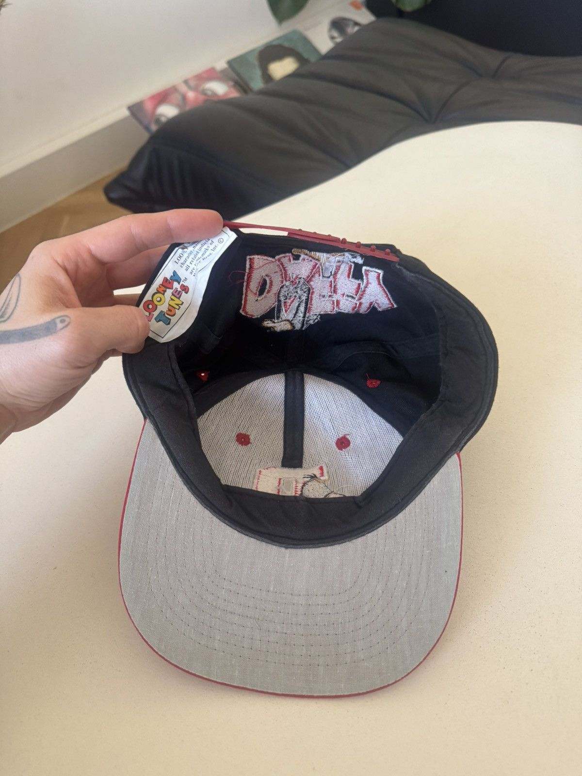 Vintage Vintage 90s Looney Tunes Snapback Daffy Warner Bros Hat Size ONE SIZE - 3 Thumbnail