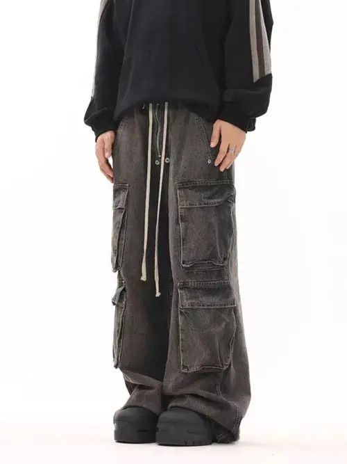 Japanese Brand Gray Opium Cargo Denim Jeans Size US 32 / EU 48 - 4 Thumbnail