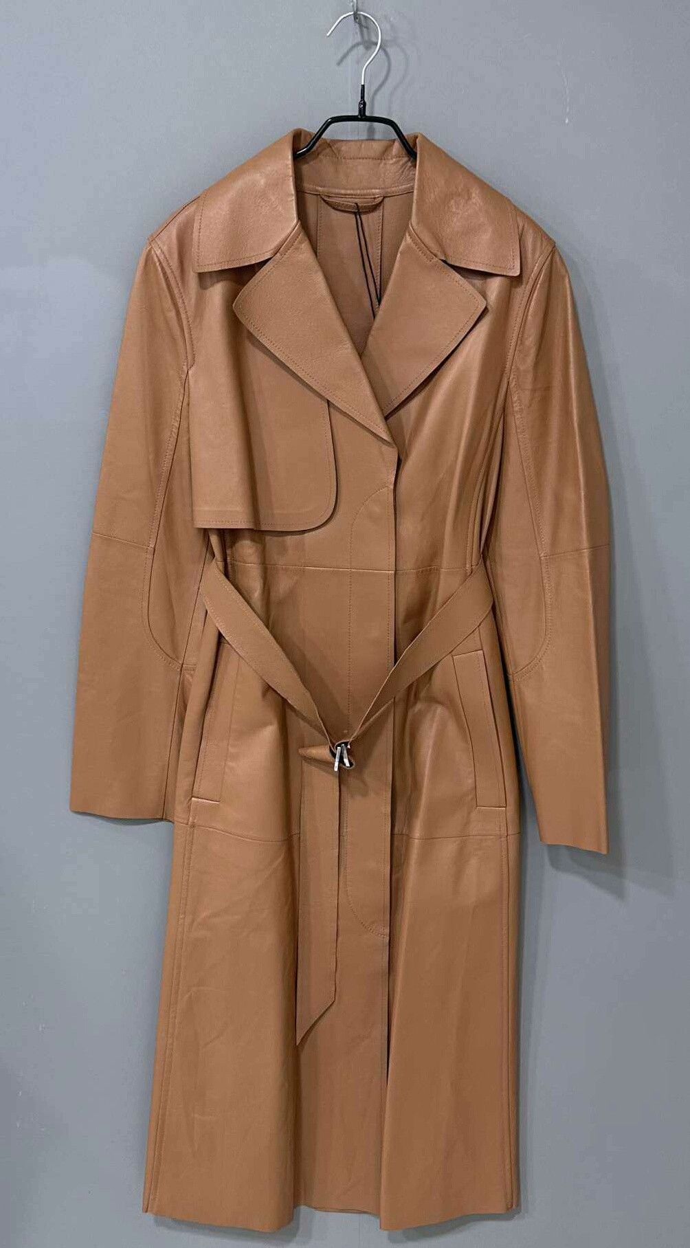 MaxMara Lambskin Long Trench Coat