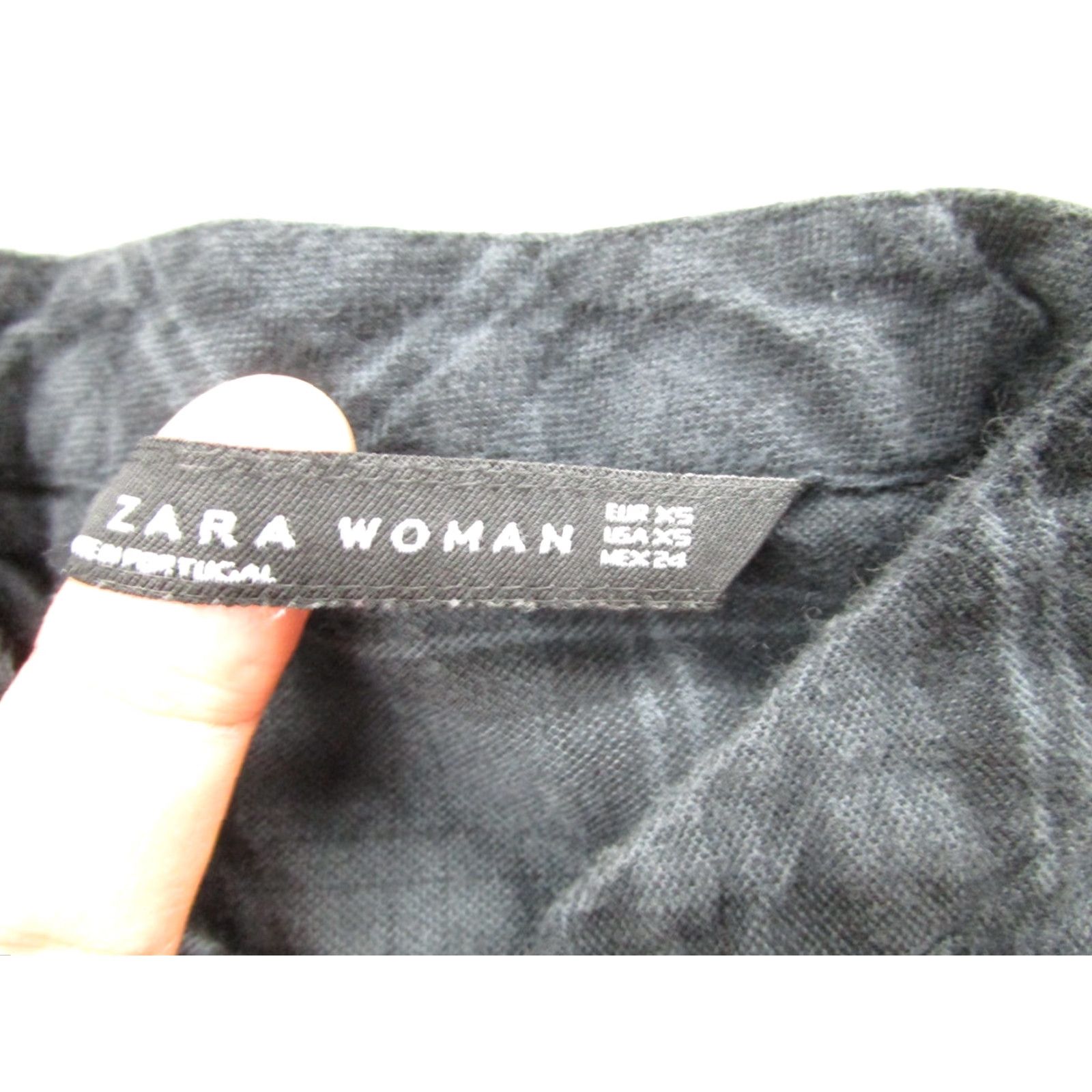 Zara Zara Shirt Dress Womens XS Gray Black Flannel Plaid Indie Western Gothic Punk Shirt Dress Womens XS Gray Size XS / US 0-2 / IT 36-38 - 4 Thumbnail