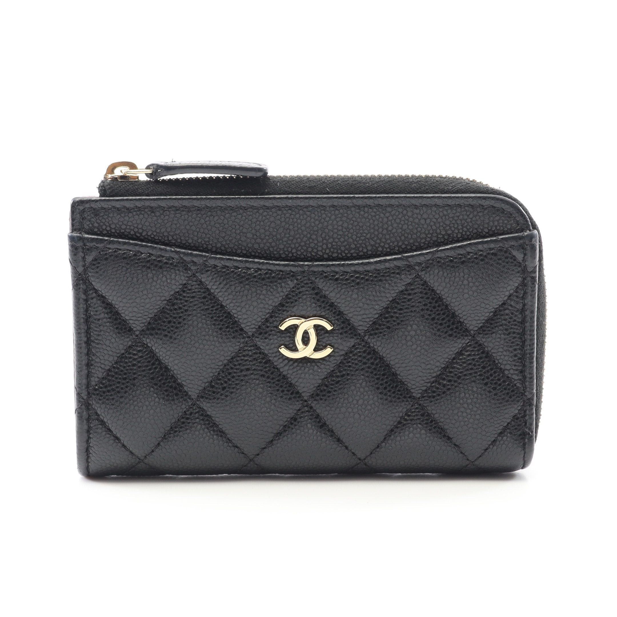 Chanel Chanel Matelasse Card Case Coin Purse Caviar Skin Black Gold Hardware Size ONE SIZE - 1 Thumbnail