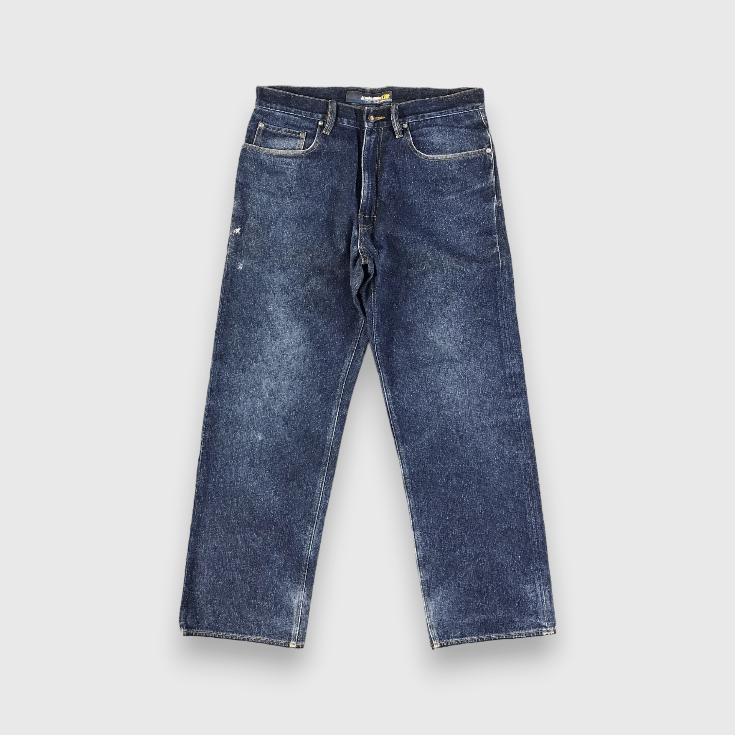 Japanese Brand Alphanumeric Jeans Dark Wash Denim -J2738 Size US 34 / EU 50 - 1 Thumbnail