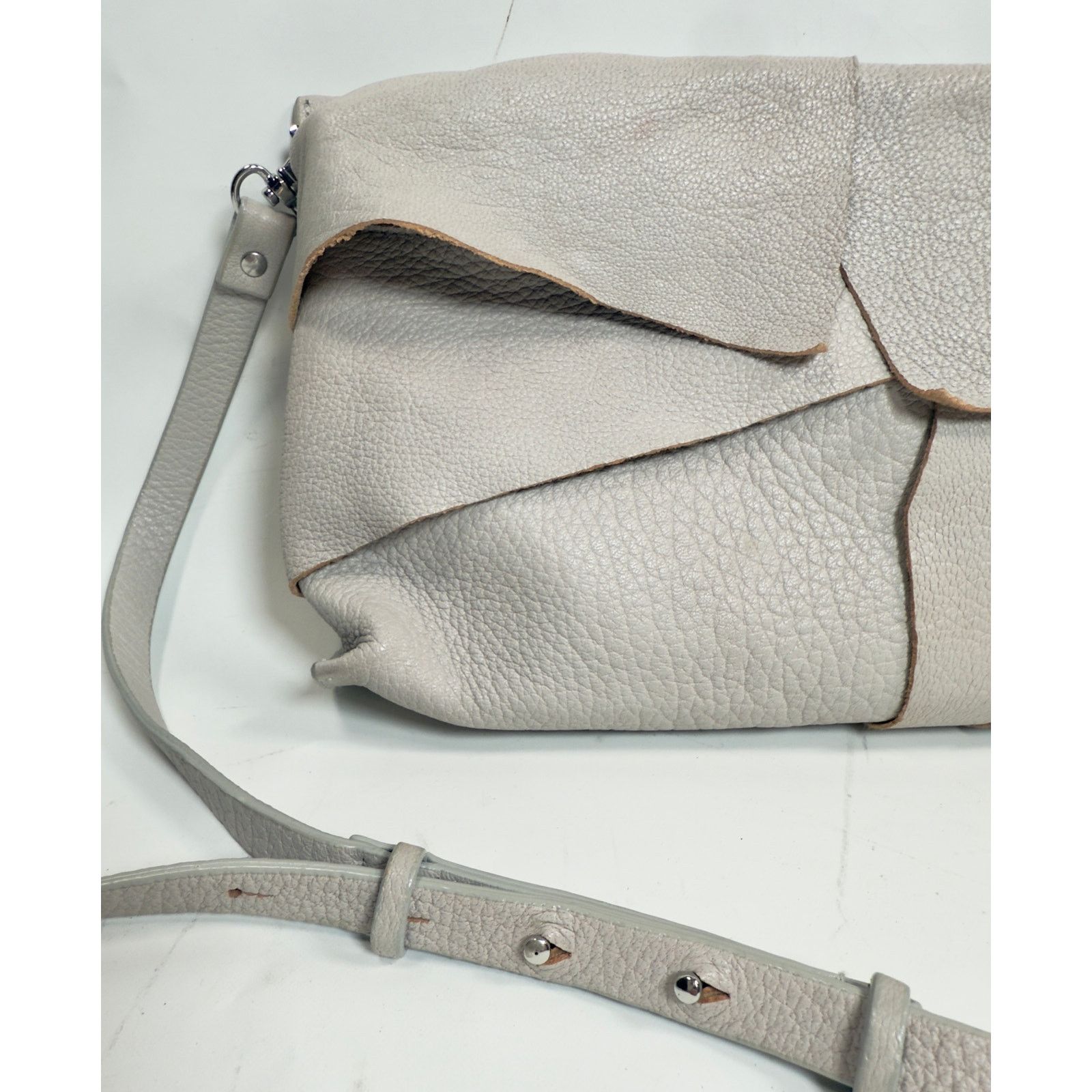 Cos Minimalist COS Crossbody Bag Leather Asymmetrical Flap Style Size ONE SIZE - 4 Thumbnail