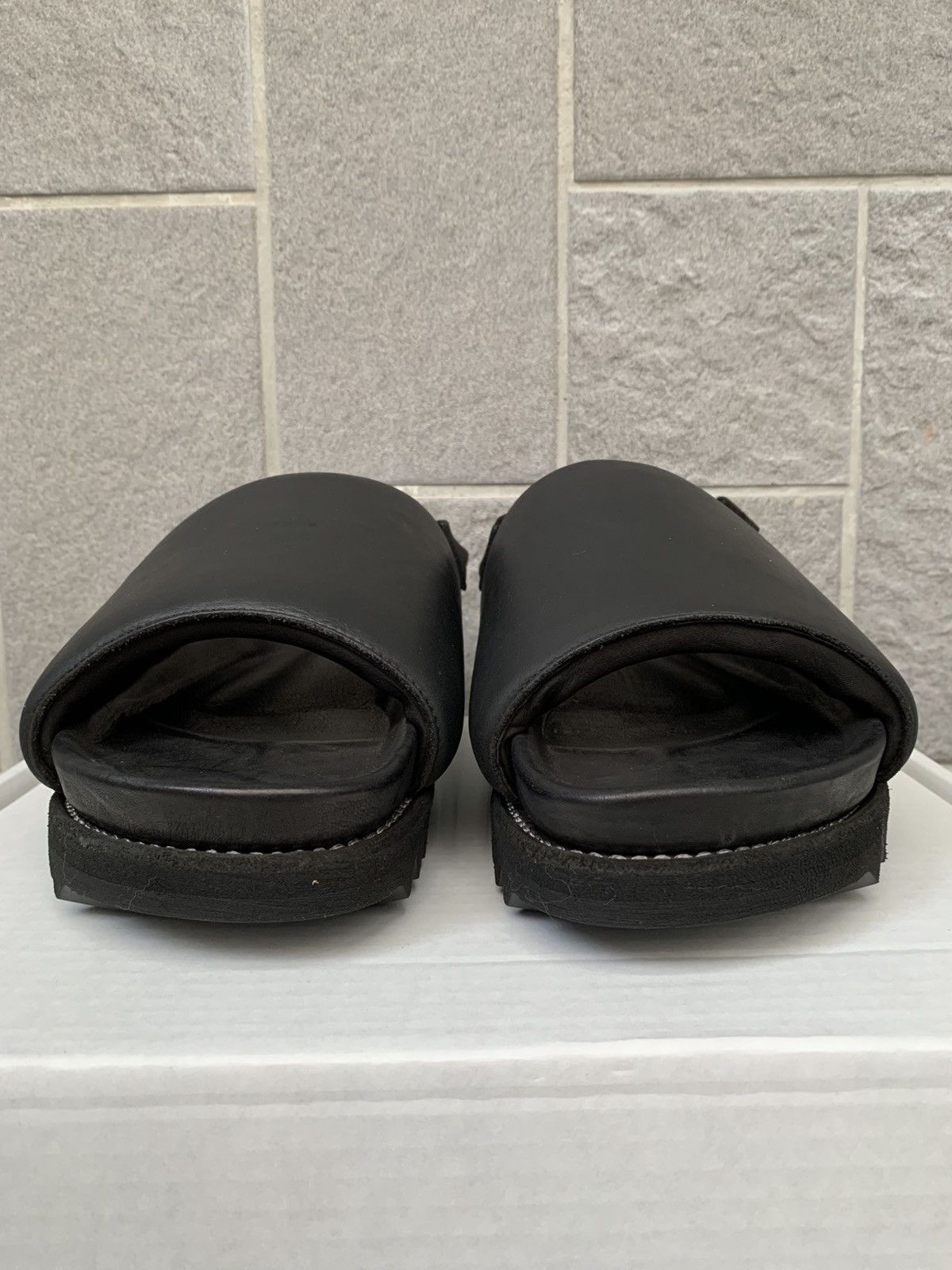 Guidi BRK04 BLACK WIDE BAND FLAT SANDALS Size US 11 / EU 44 - 2 Thumbnail