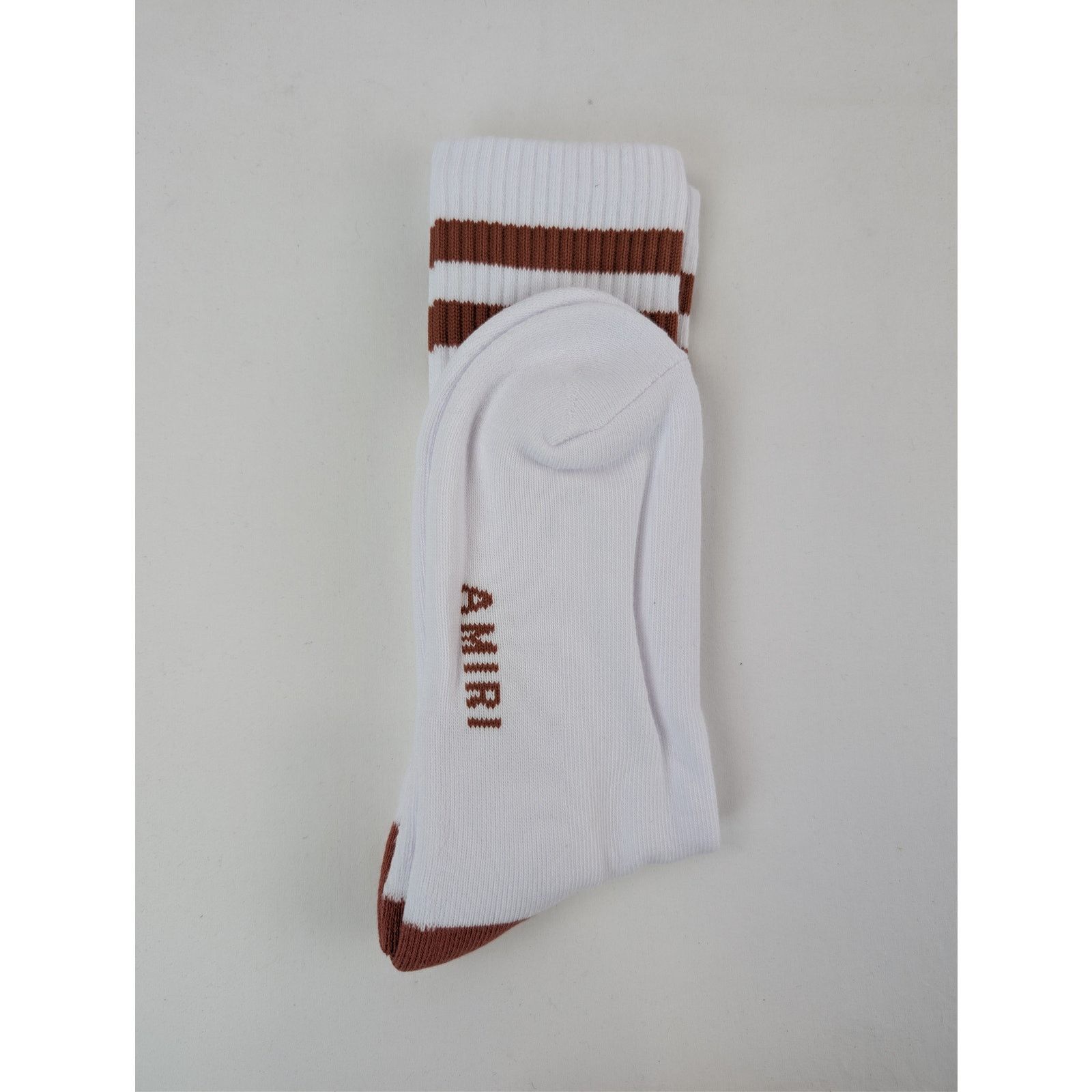 Amiri o1rshd1 Size: 43-44 / MA Stripe Socks in White / Cork Size ONE SIZE - 4 Thumbnail