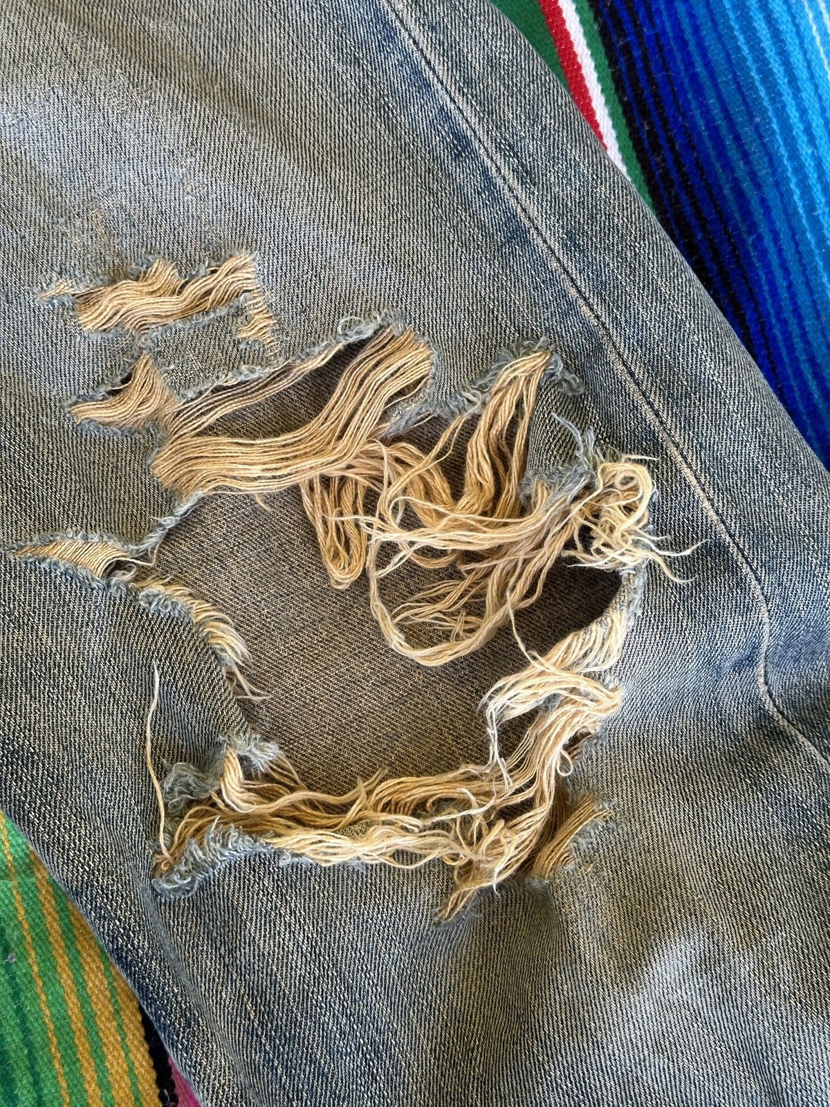 Kapital Trashed Distress Vintage Edwin 505X Selvedge Denim 31x41 Size US 31 - 9 Thumbnail