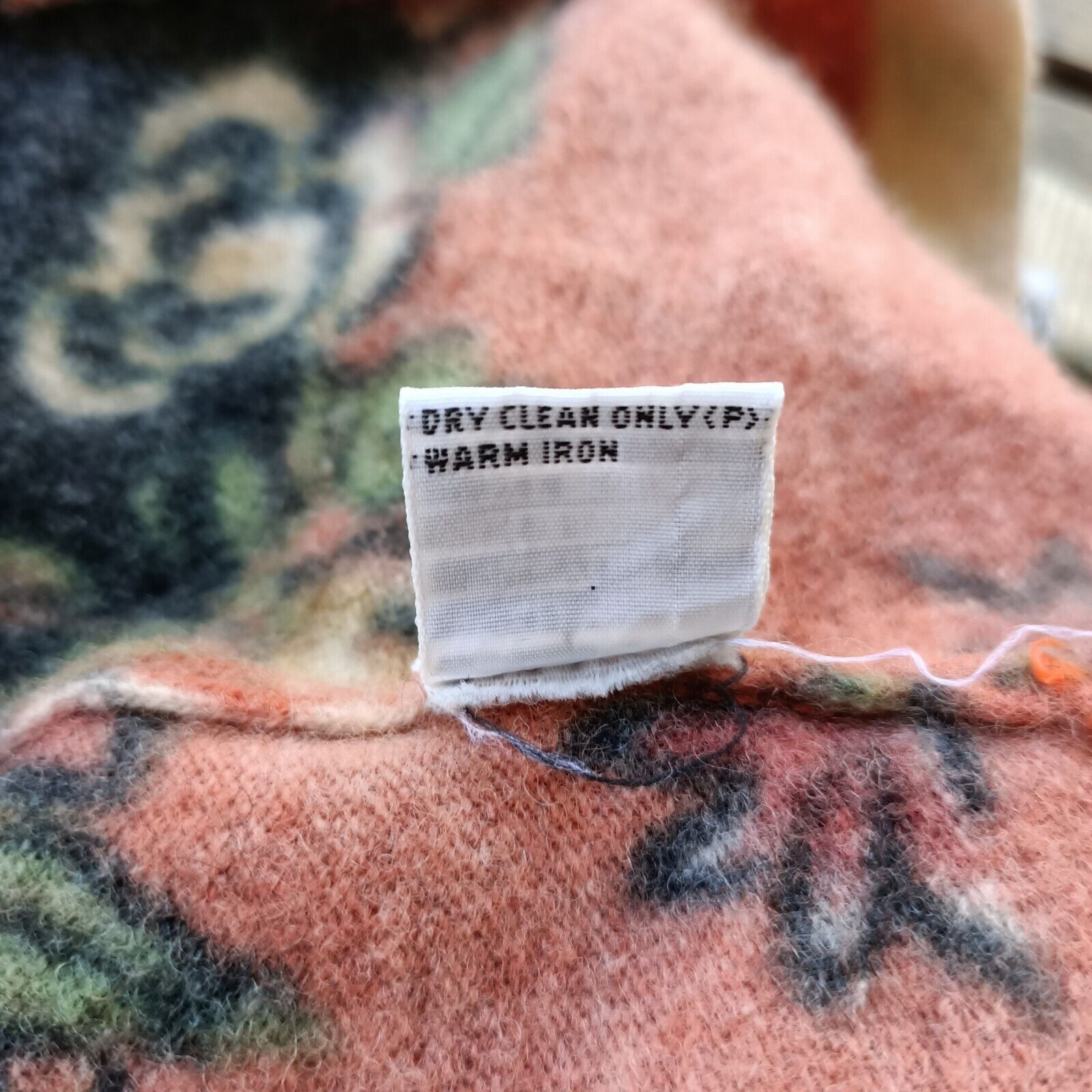 Other Vintage 80s 90s Sweater Orange Floral Striped Lambswool Size M / US 6-8 / IT 42-44 - 7 Thumbnail