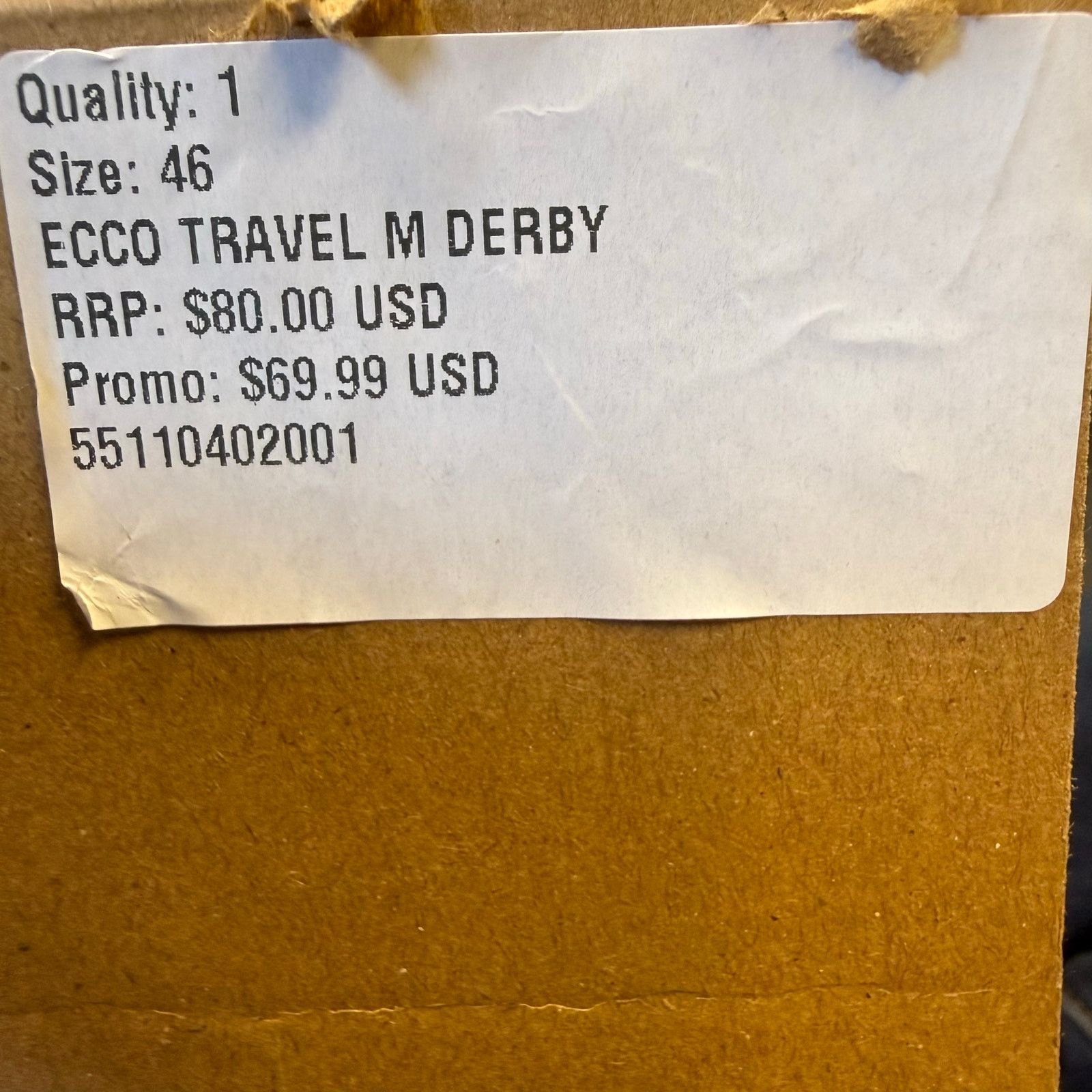 Ecco ECCO MEN'S 46 TRAVEL DERBY BLACK OXFORD 55110402001 NIB Size US 12 / EU 45 - 5 Thumbnail