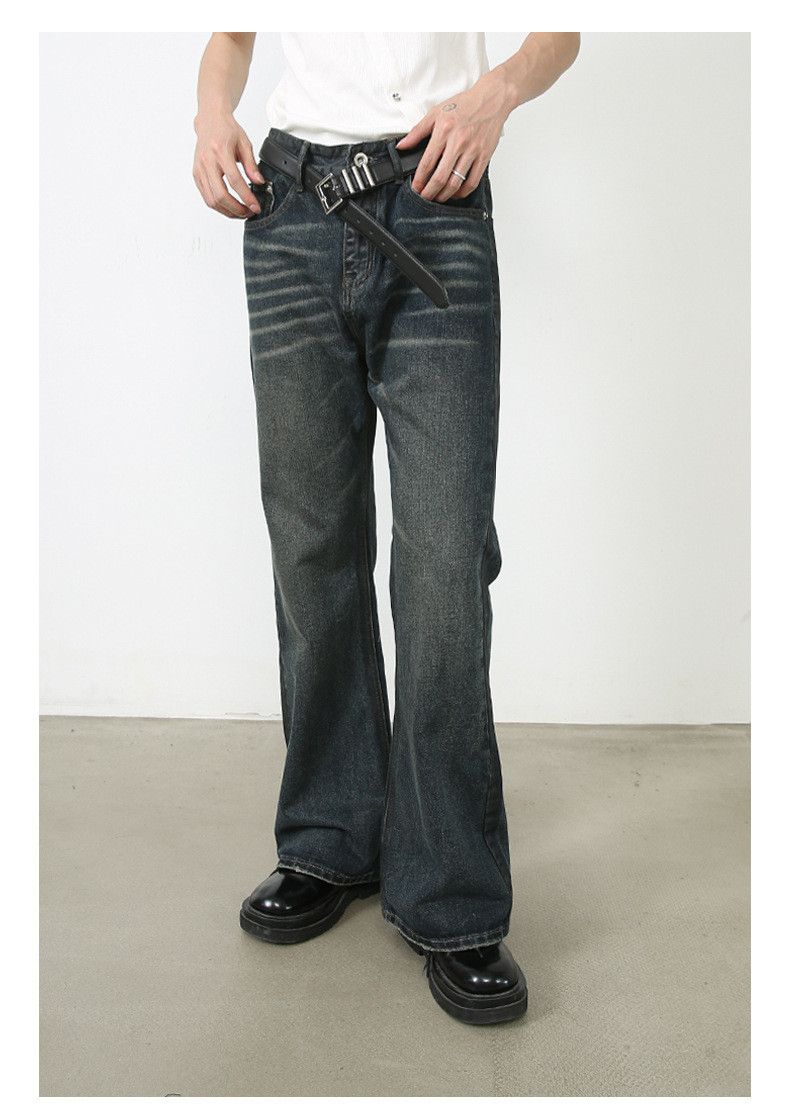 Japanese Brand × Jean Blue washed loose straight-leg versatile flared jeans Size US 32 / EU 48 - 3 Thumbnail