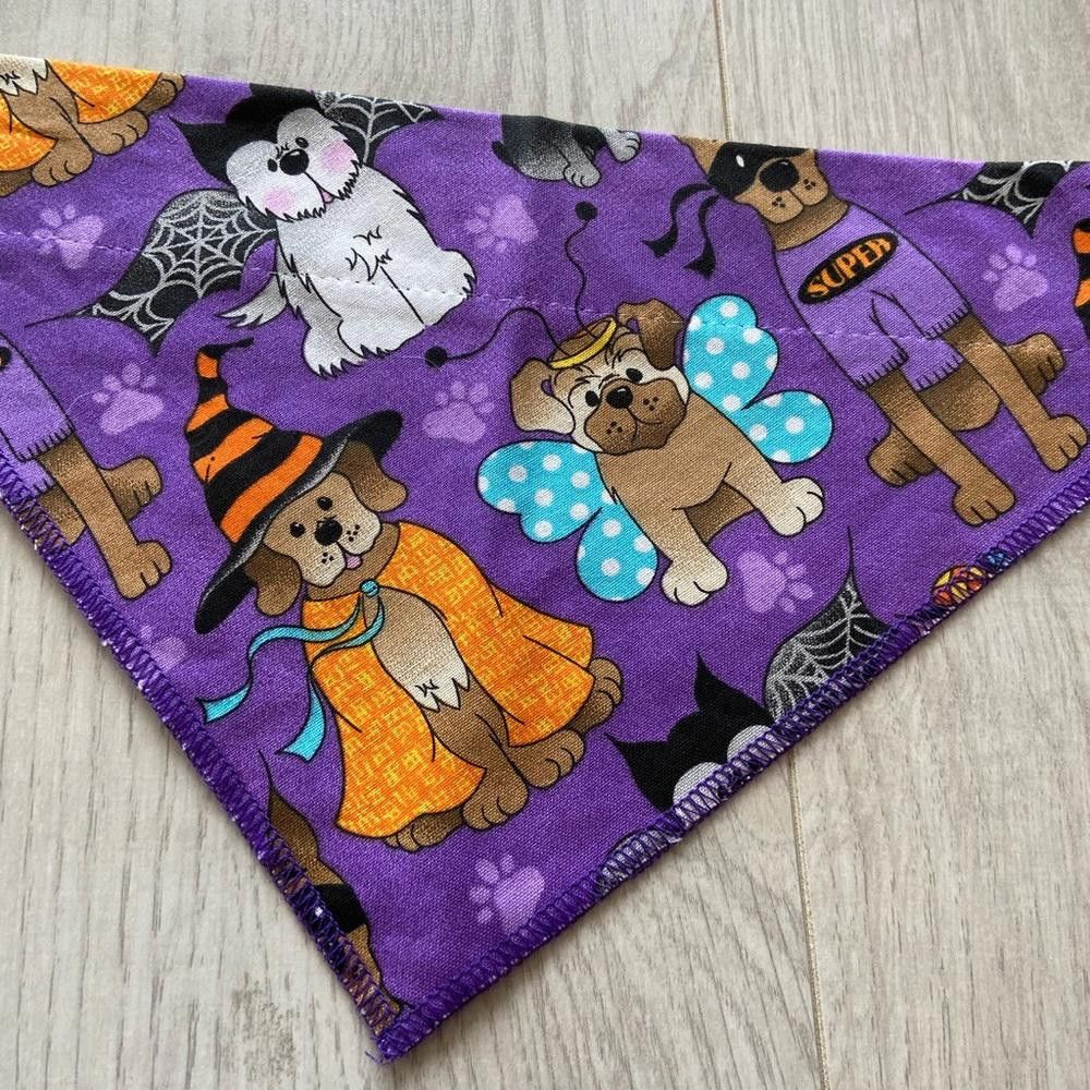 Designer Purple Halloween Dog Bandana Size ONE SIZE - 4 Thumbnail