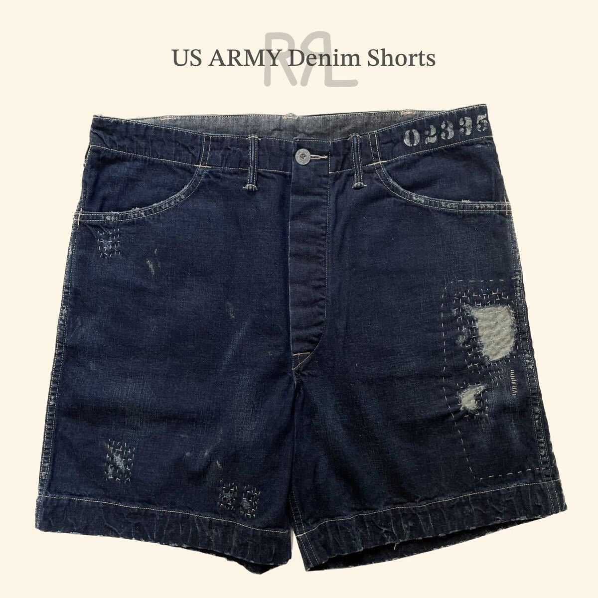 vintage 1941 denim utility shorts