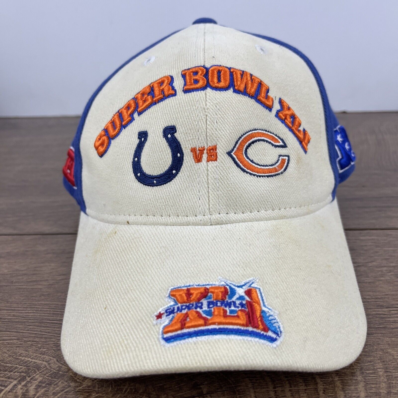 Other Super Bowl XLI Hat Colts Bears Tan Brown Hat Adjustable Adul Size ONE SIZE - 3 Thumbnail