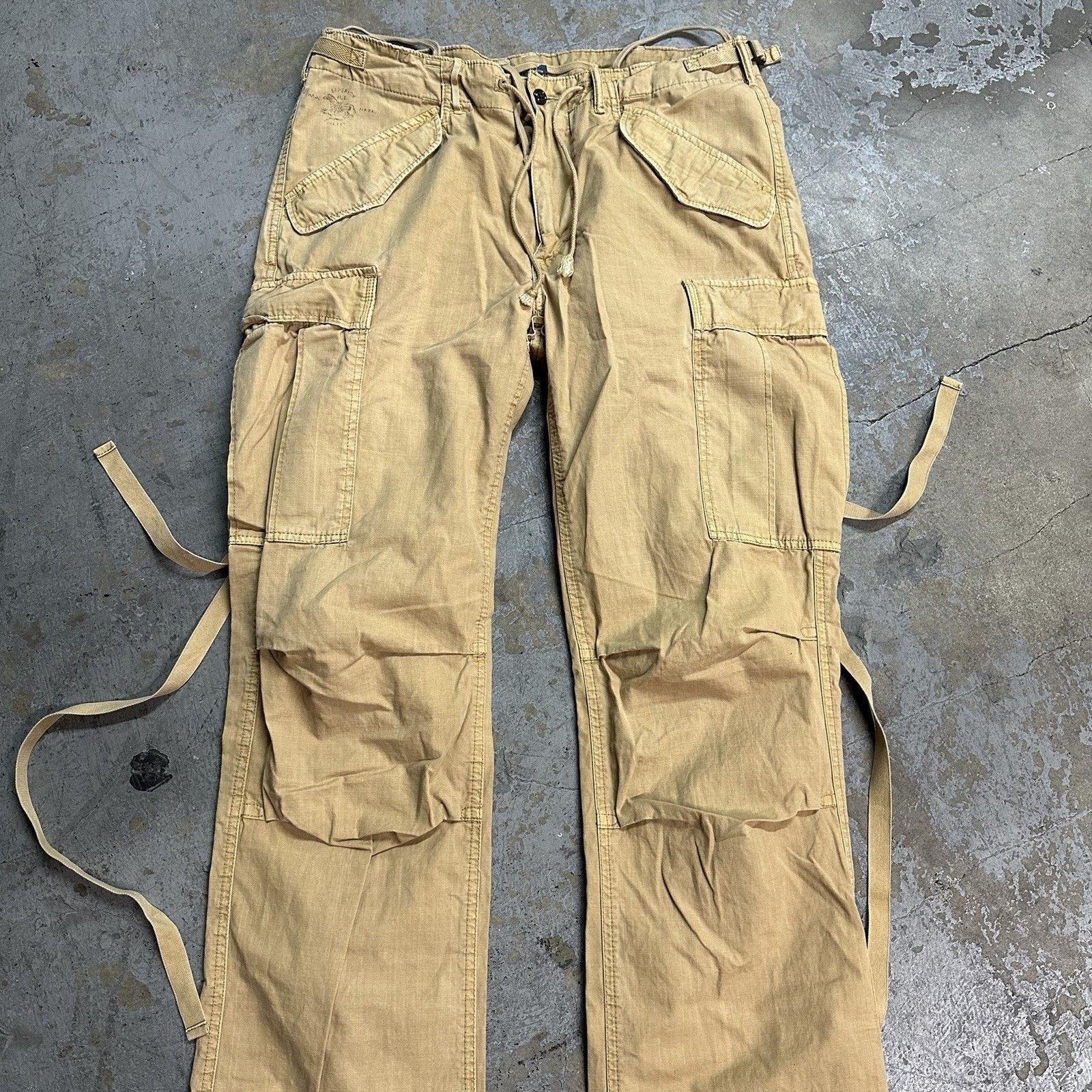Polo Ralph Lauren × Vintage Vintage Polo Ralph Lauren Tan Cargo Pants 34x34 Army Size US 34 / EU 50 - 2 Thumbnail