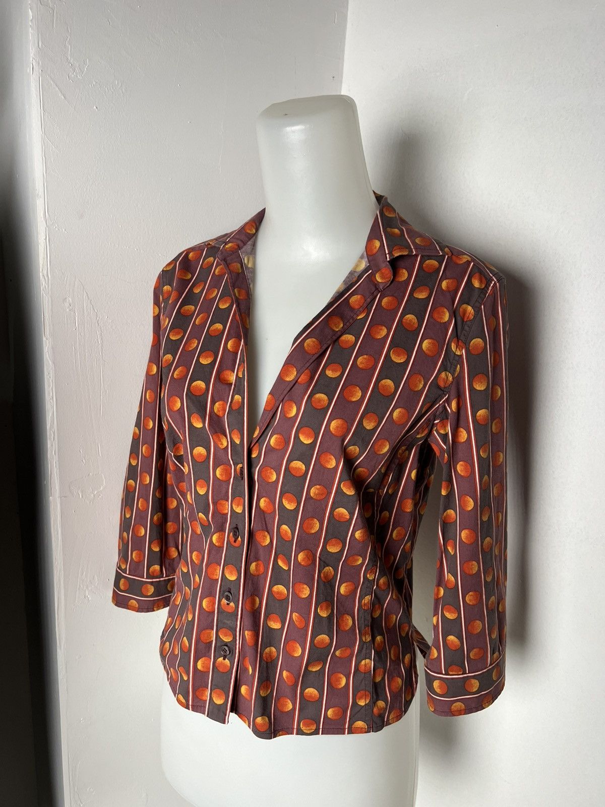 Prada Archive Prada Spring 2004 Eclipse Print Cropped Blouse Shirt Size M / US 6-8 / IT 42-44 - 1 Thumbnail