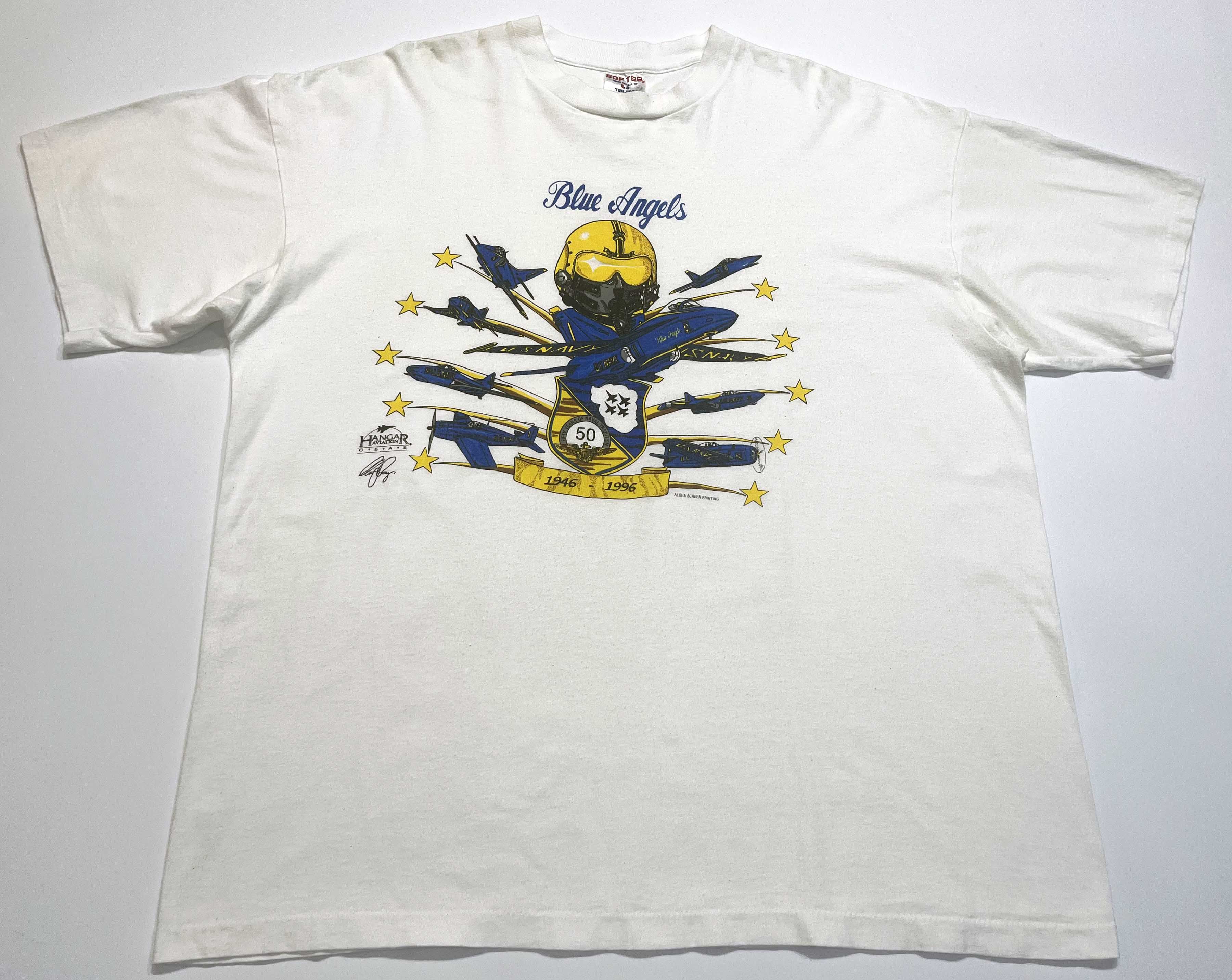 TEE JAYS Vintage Tee Jays Blue Angels US Navy Flight T-Shirt Size US XXL / EU 58 / 5 - 1 Thumbnail
