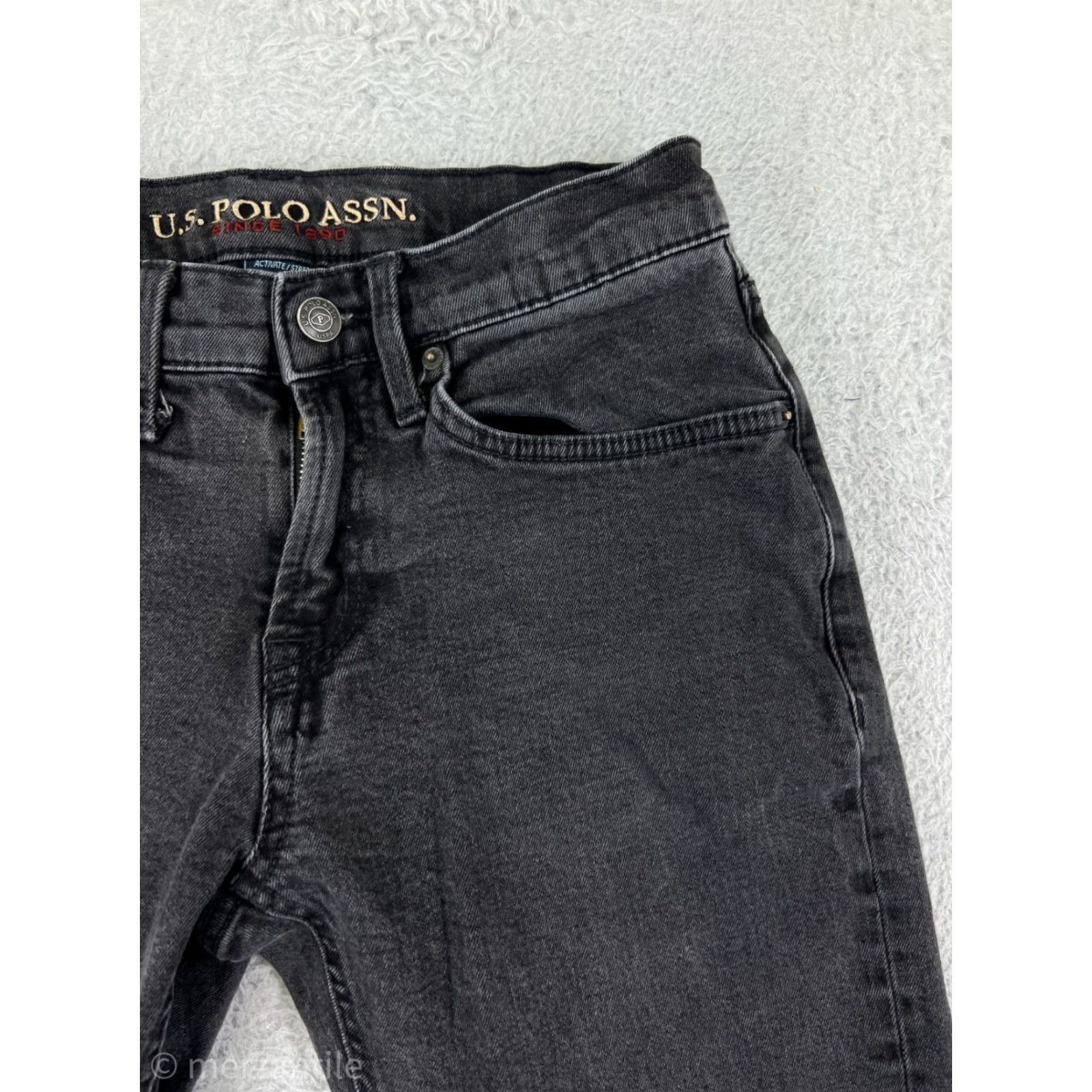 Vintage US Polo Assn Womens Pants Black Denim Straight Leg Stretch Cotton Blend Size 30 Size 30" / US 8 / IT 44 - 7 Thumbnail