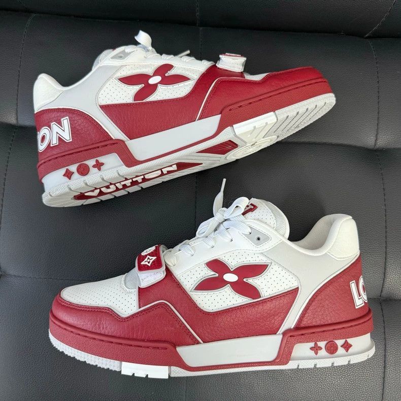 Louis Vuitton LV Louis Vuitton Trainer Shoes with Red Accents-2506 Size US 7 / EU 40 - 2 Thumbnail