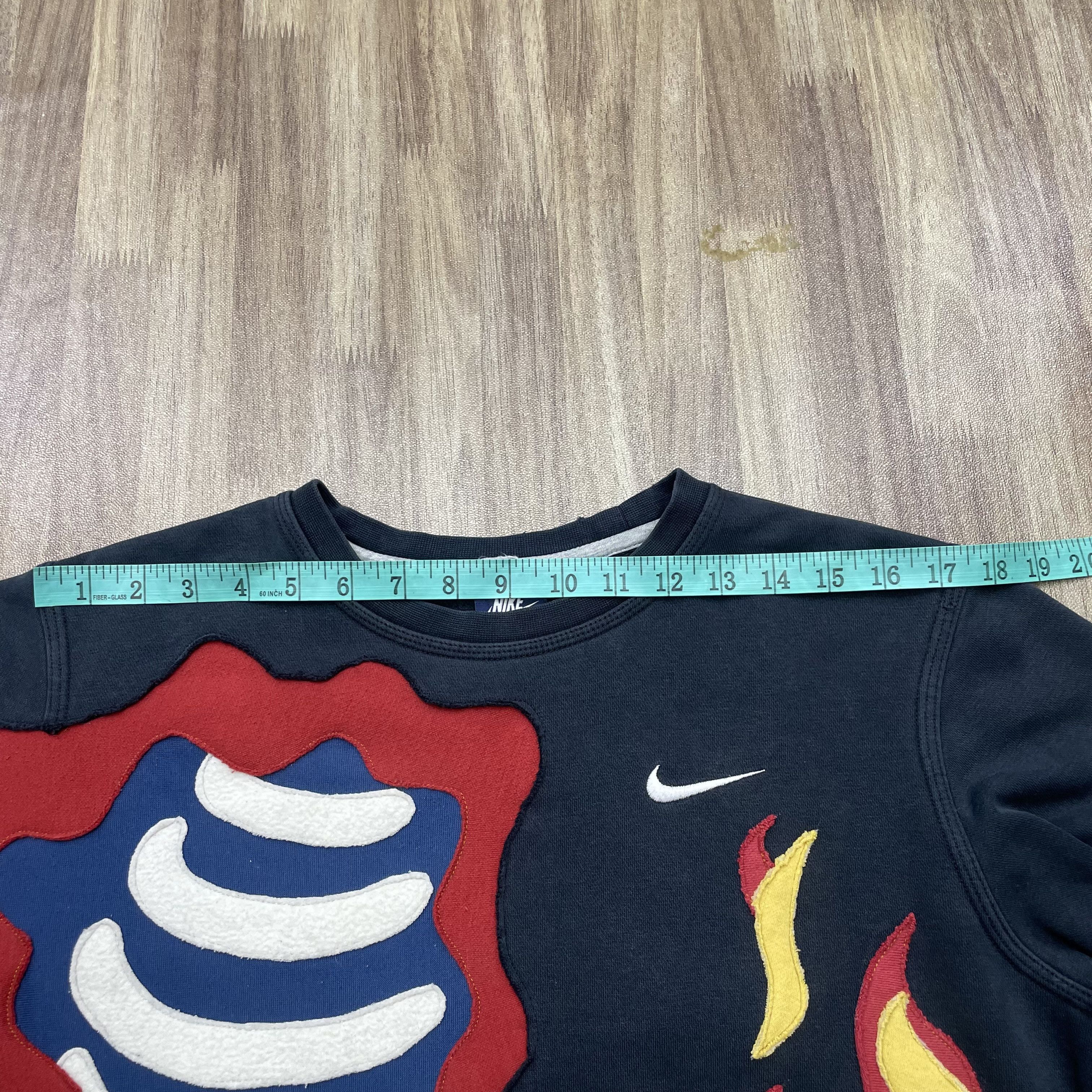 Vintage Custom Reworked Nike Skeleton Flame Patchwork Crewneck 1of1 Size US M / EU 48-50 / 2 - 8 Thumbnail