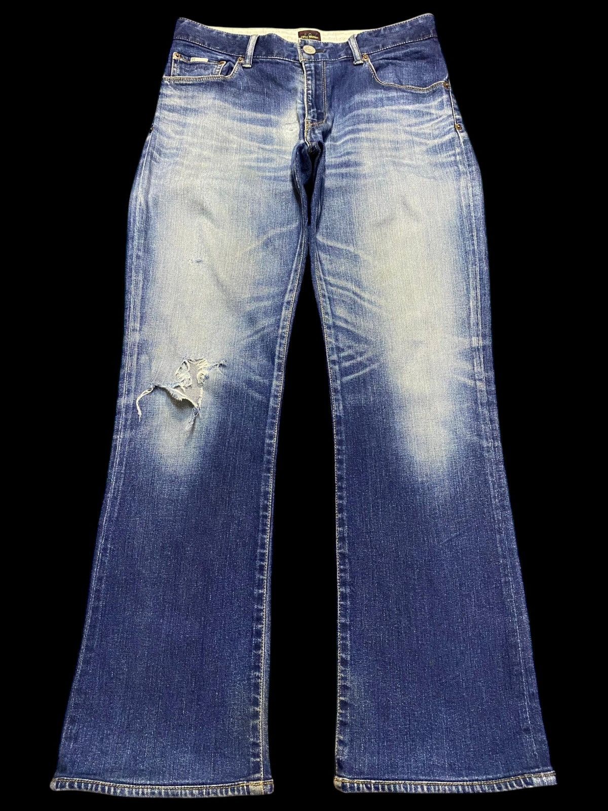 14th Addiction Style Japanese Brand Four Notes Flare Distressed Jeans Size US 31 - 2 Thumbnail